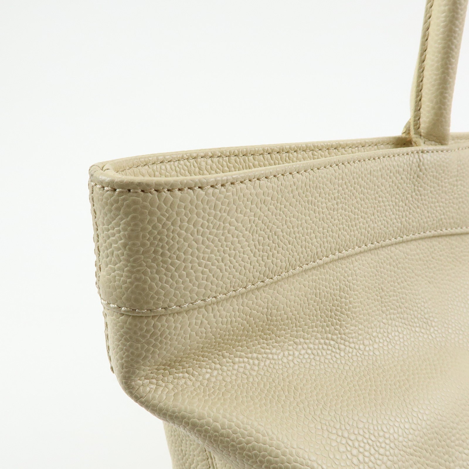 CHANEL COCO Mark Caviarskin Shoulder Bag Tote Bag Ivory