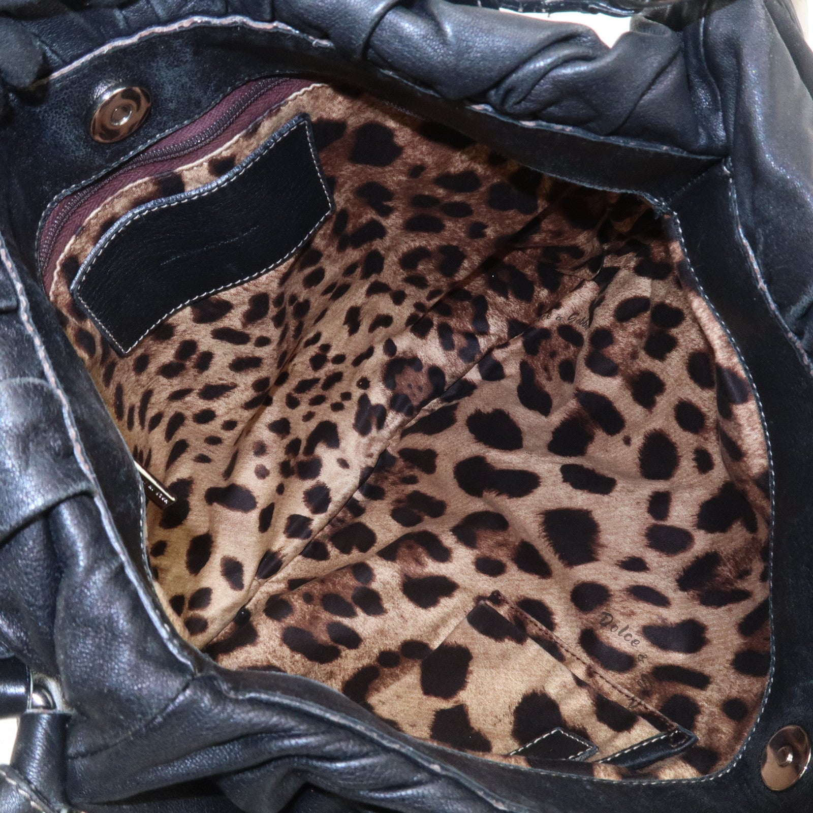 Dolce&Gabbana Leather 2Way Bag Shoulder Crossbody Bag Black