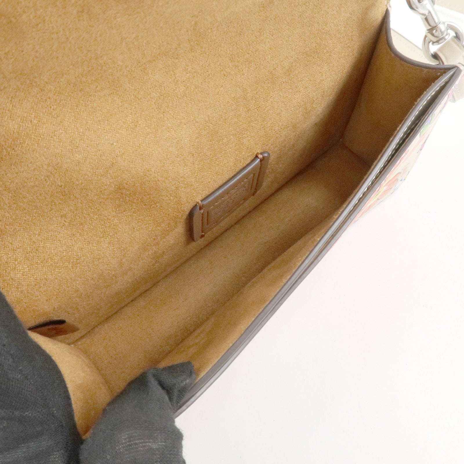 COACH Elaiza Leather Flap Crossbody Shoulder Bag Floral Print