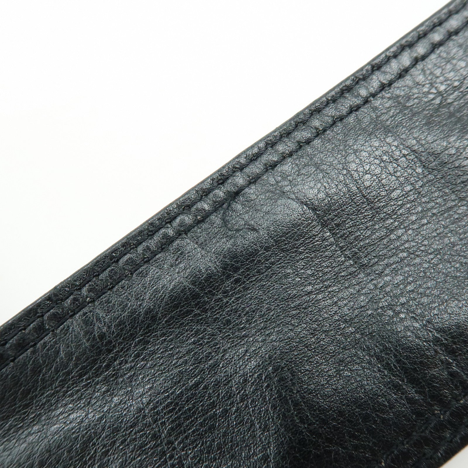CHANEL Logo Lamb Skin Shoulder Bag Crossbody Bag Black