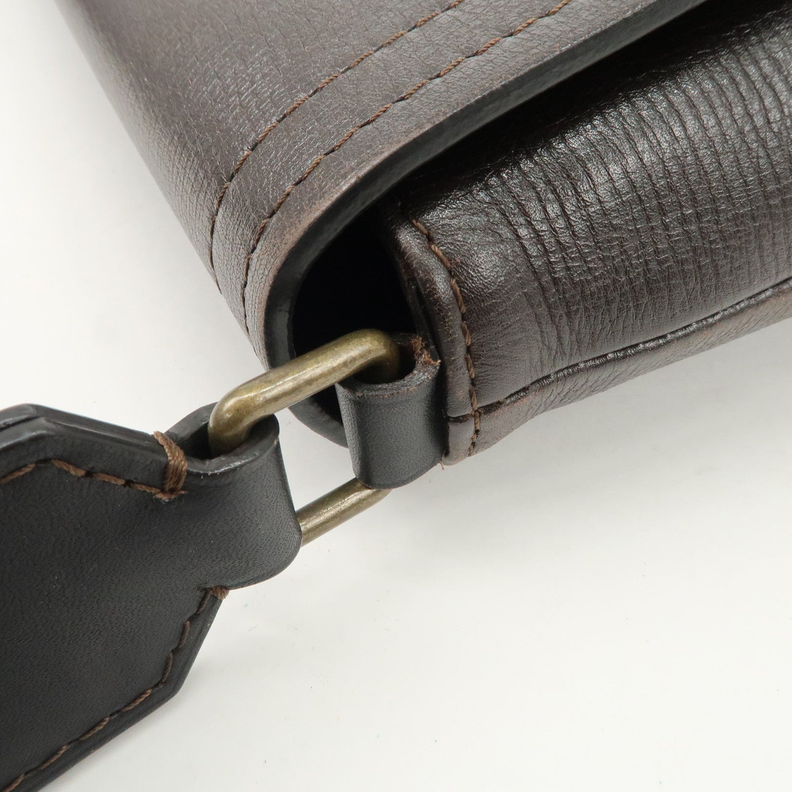 Louis Vuitton Utah Leather Ohama Style Shoulder Bag Cafe M92994 Used