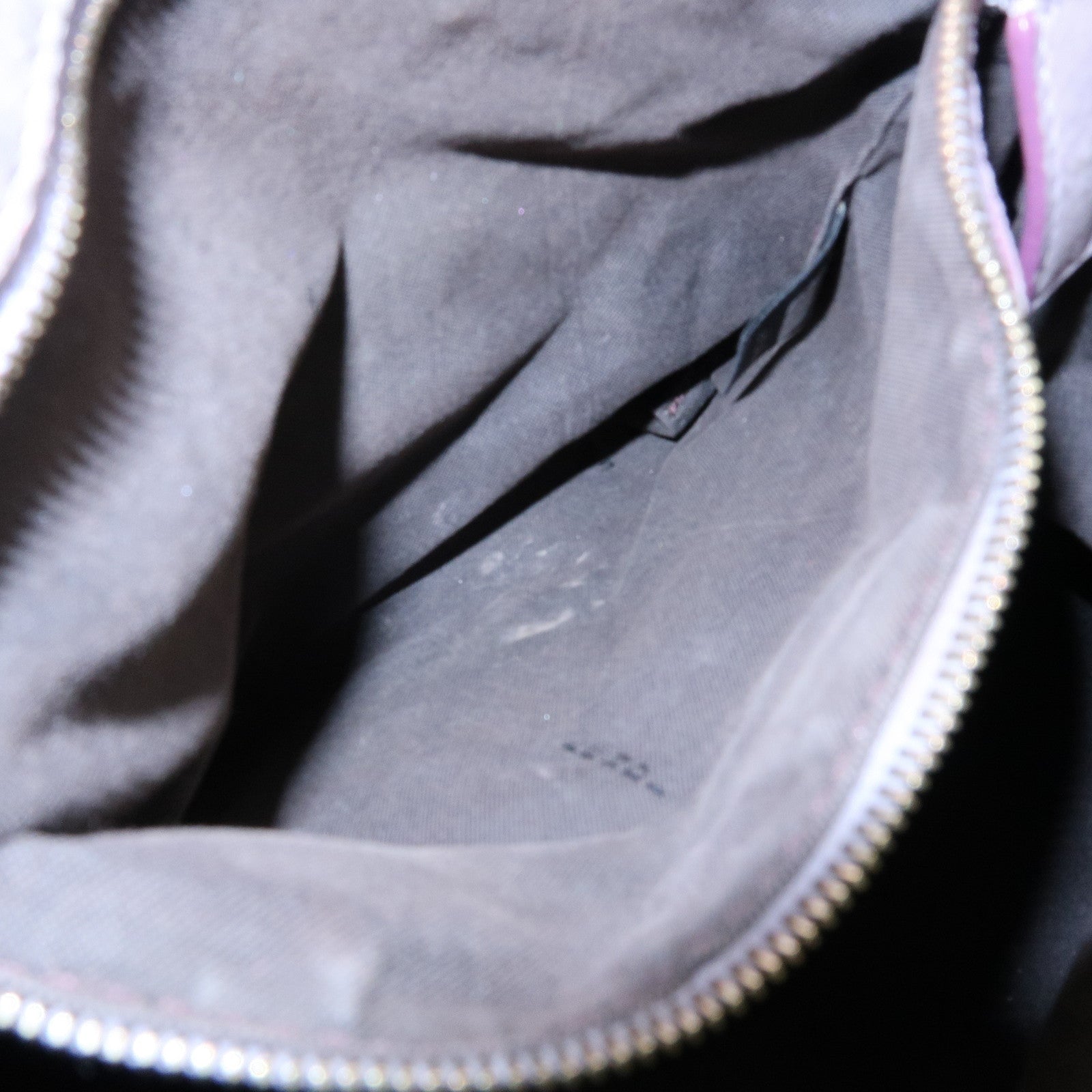 FENDI Ethnico Zucca Canvas Leather Shoulder Bag Brown Purple 8BN157