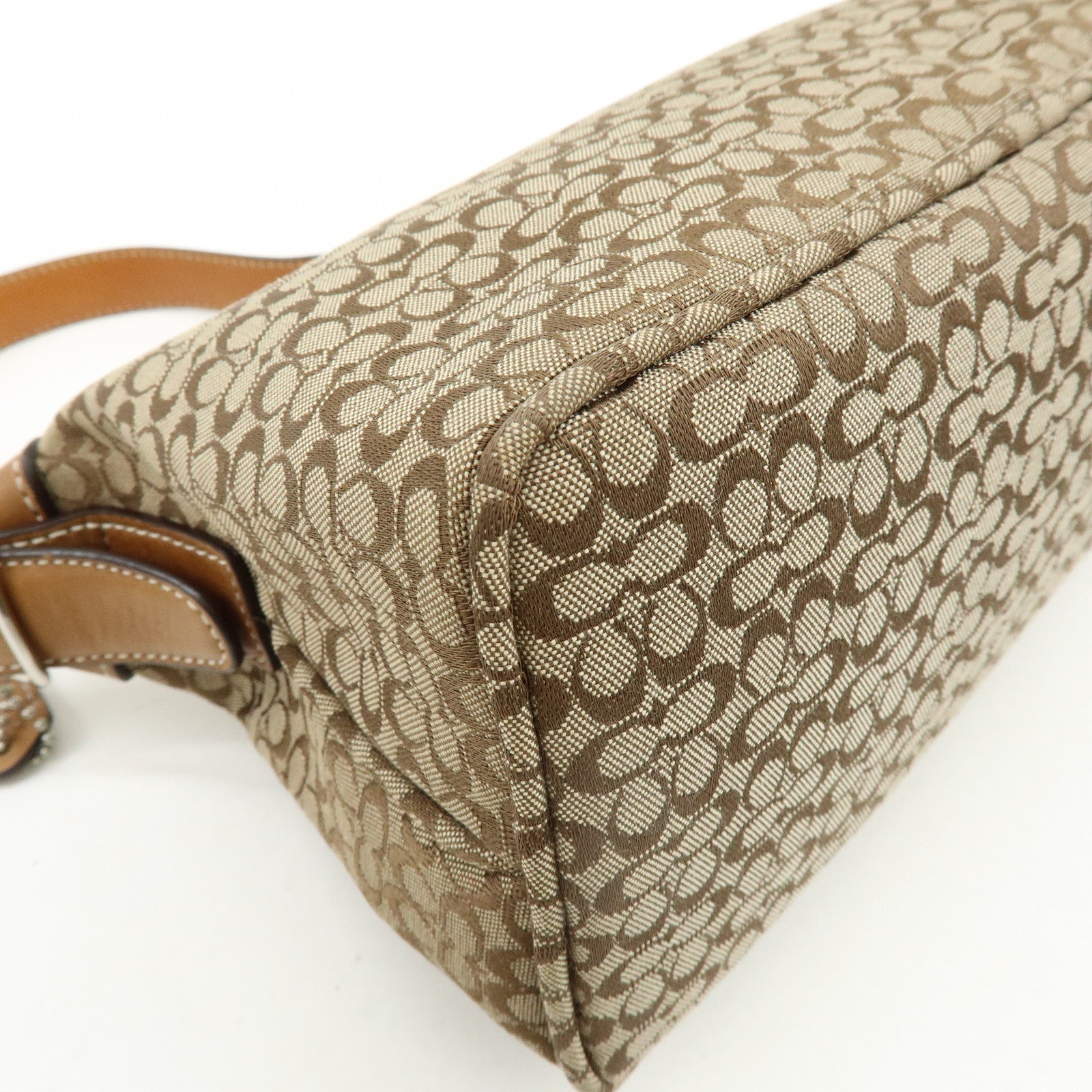 COACH Signature Canvas Leather Hand Bag Shoulder Bag Brown