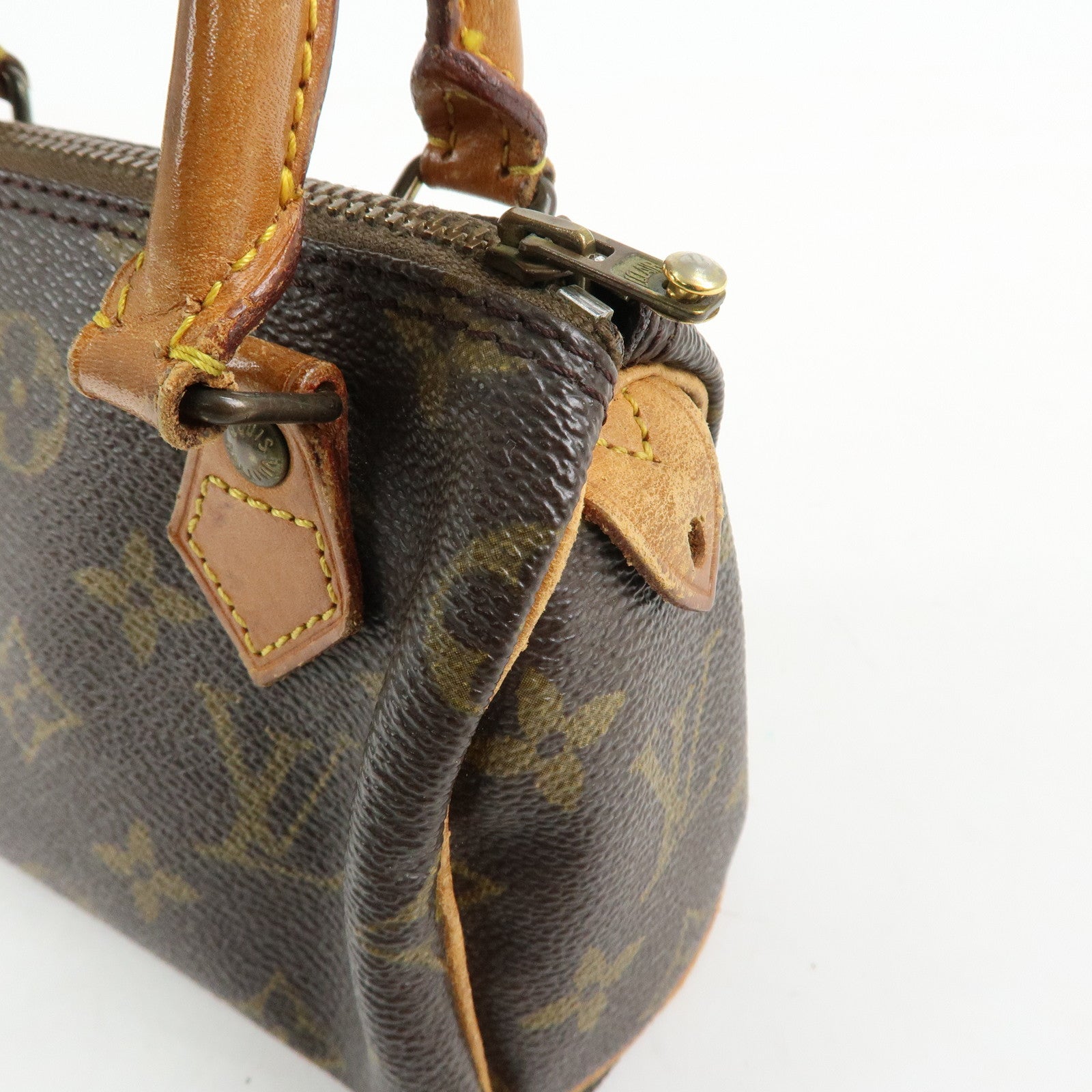 Louis Vuitton Monogram Mini Speedy Hand Bag Brown M41534