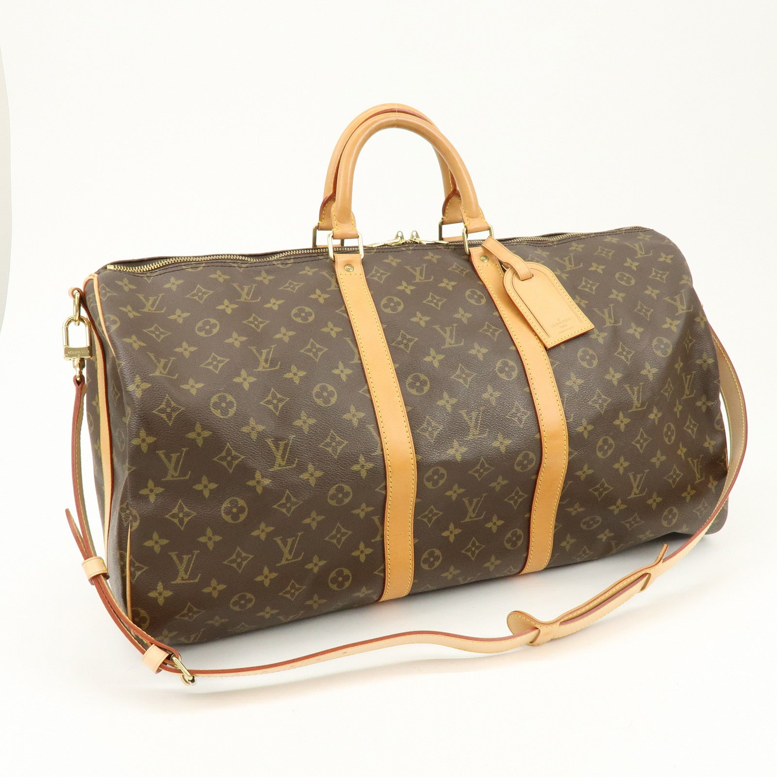 Louis Vuitton Monogram Keep All Bandouliere 55 Boston Bag M41414