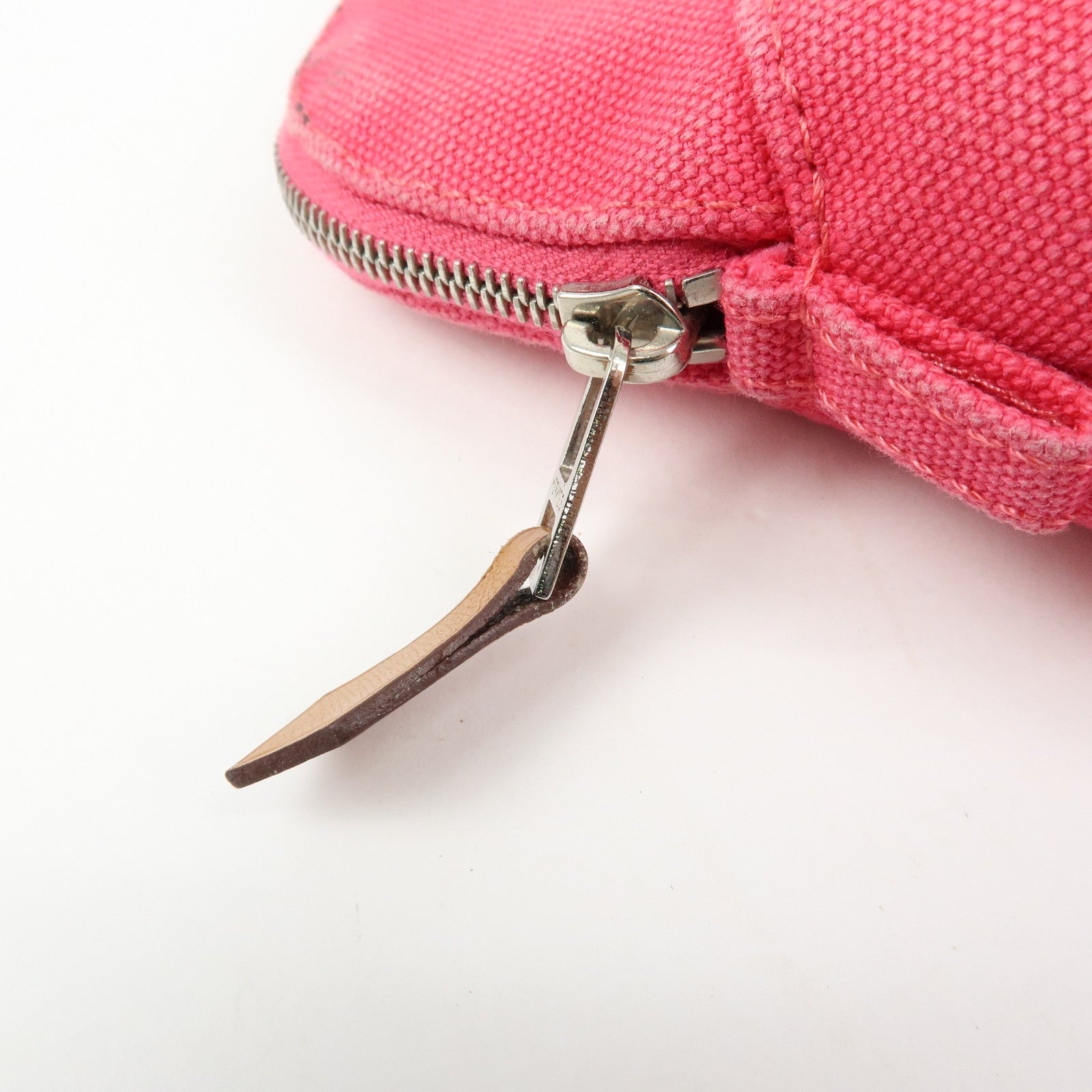 HERMES Set of 2 Bolide Mini 16 Canvas Leather Pouch Pink Grey