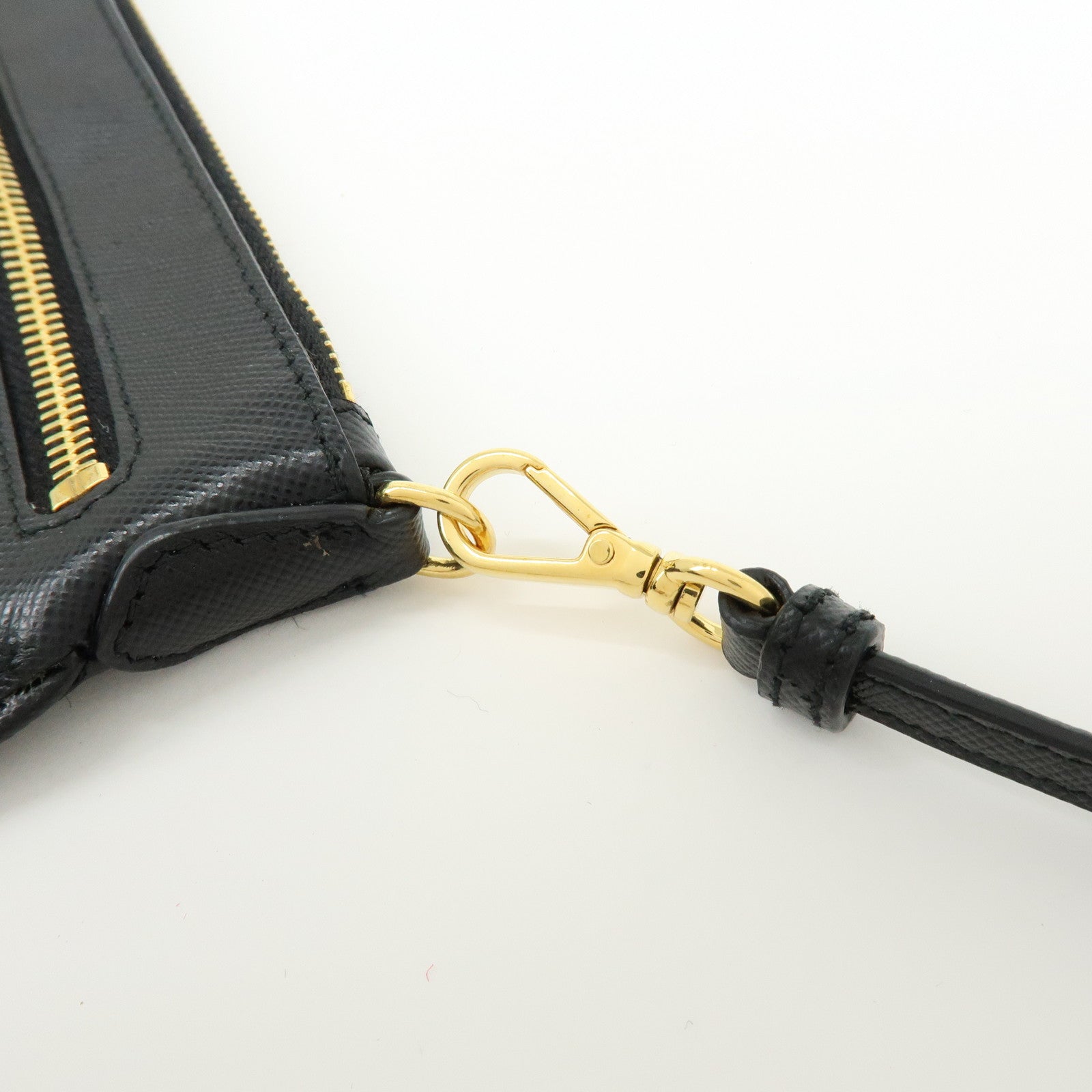 PRADA Saffiano Leather Shoulder Bag Crossbody Bag Black 1M1187