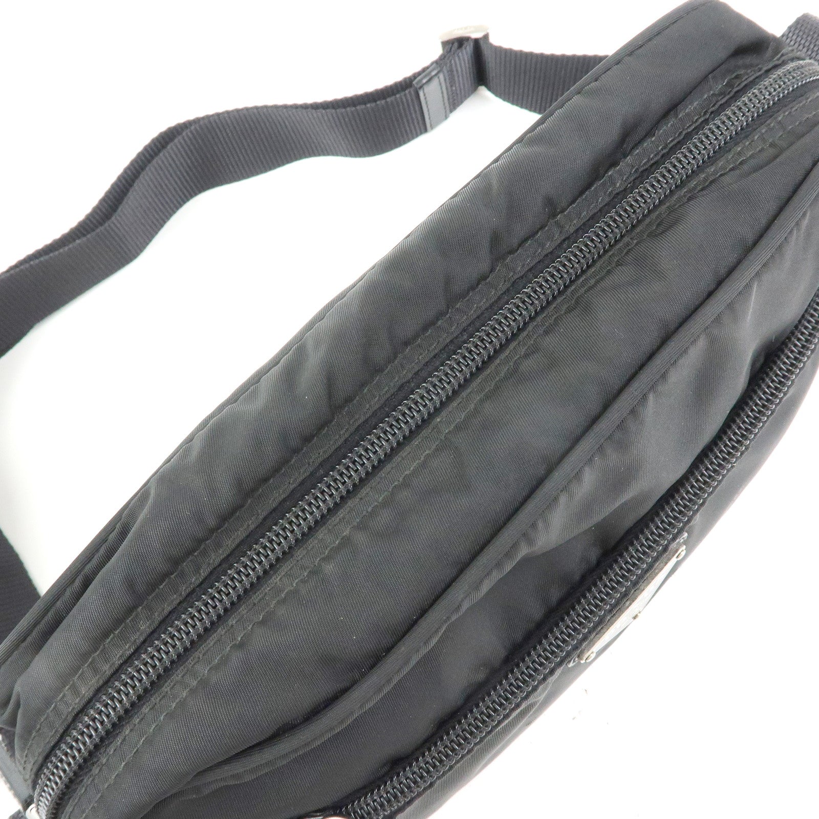 PRADA Triangle Logo Nylon Shoulder Bag Crossbody Bag Black BT0166