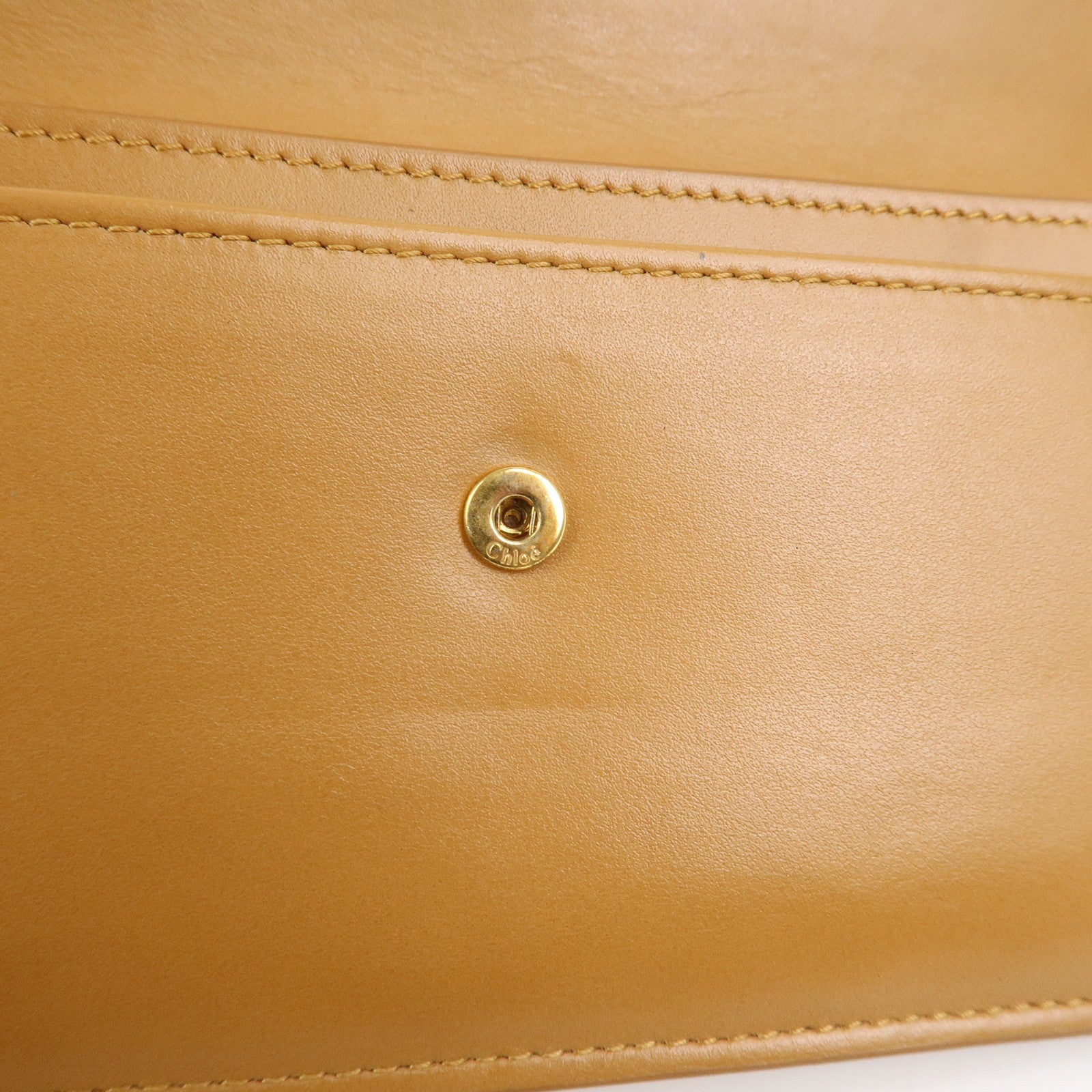 Chloe Leather Bi-hold Long Wallet Brown