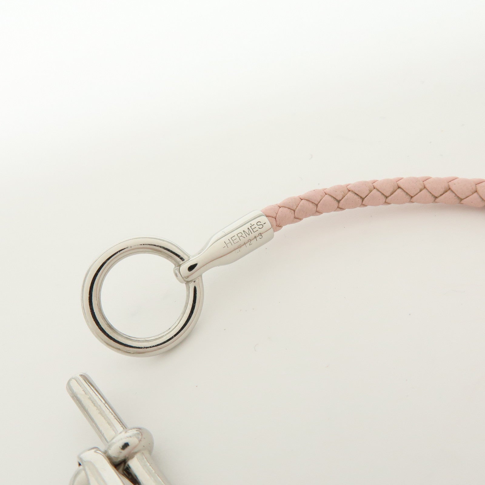 HERMES Glenan H Tresse en Veau Swift Leather Bracelet Light Pink