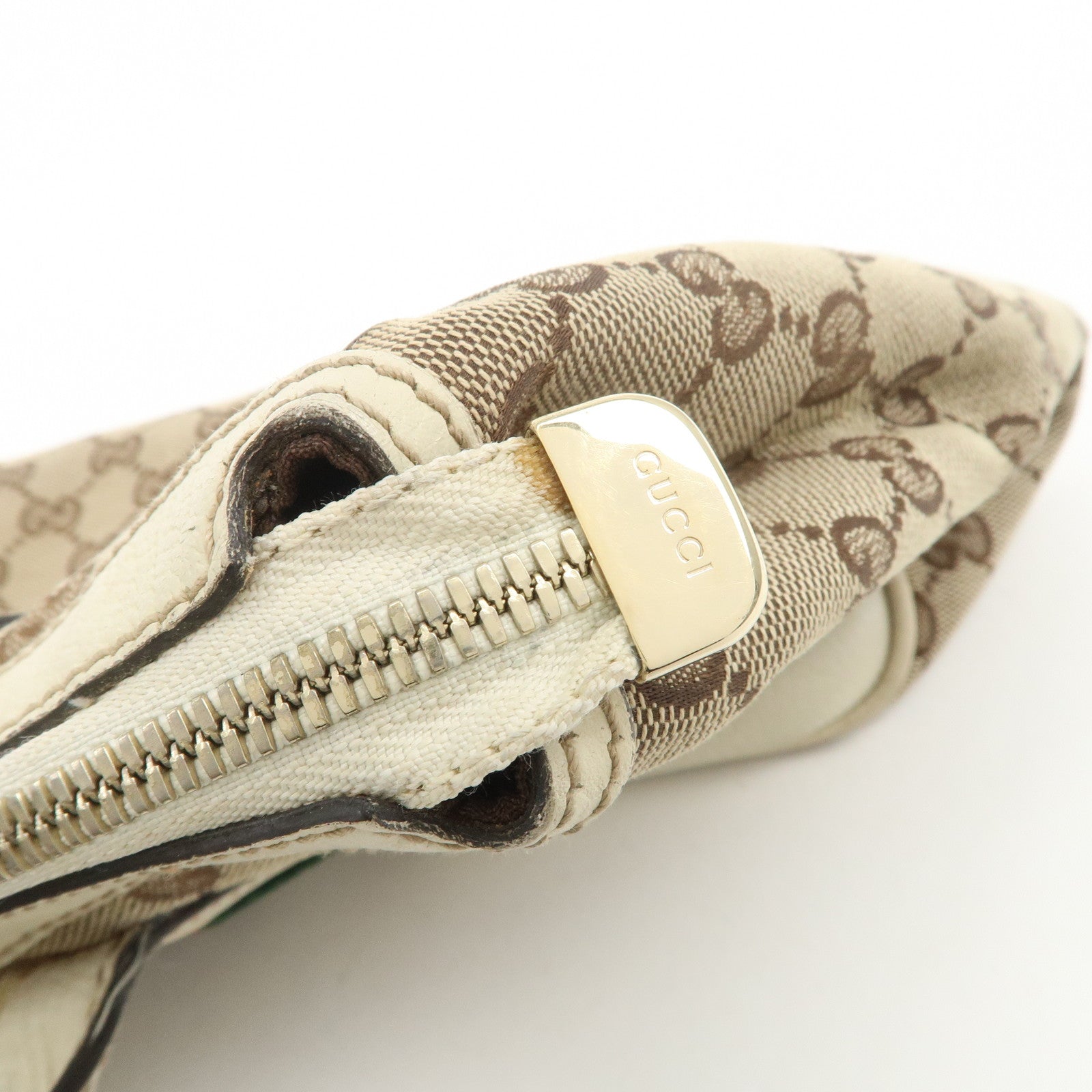 GUCCI Princy Sherry GG Canvas Leather Tote Bag Brown Ivory 177052