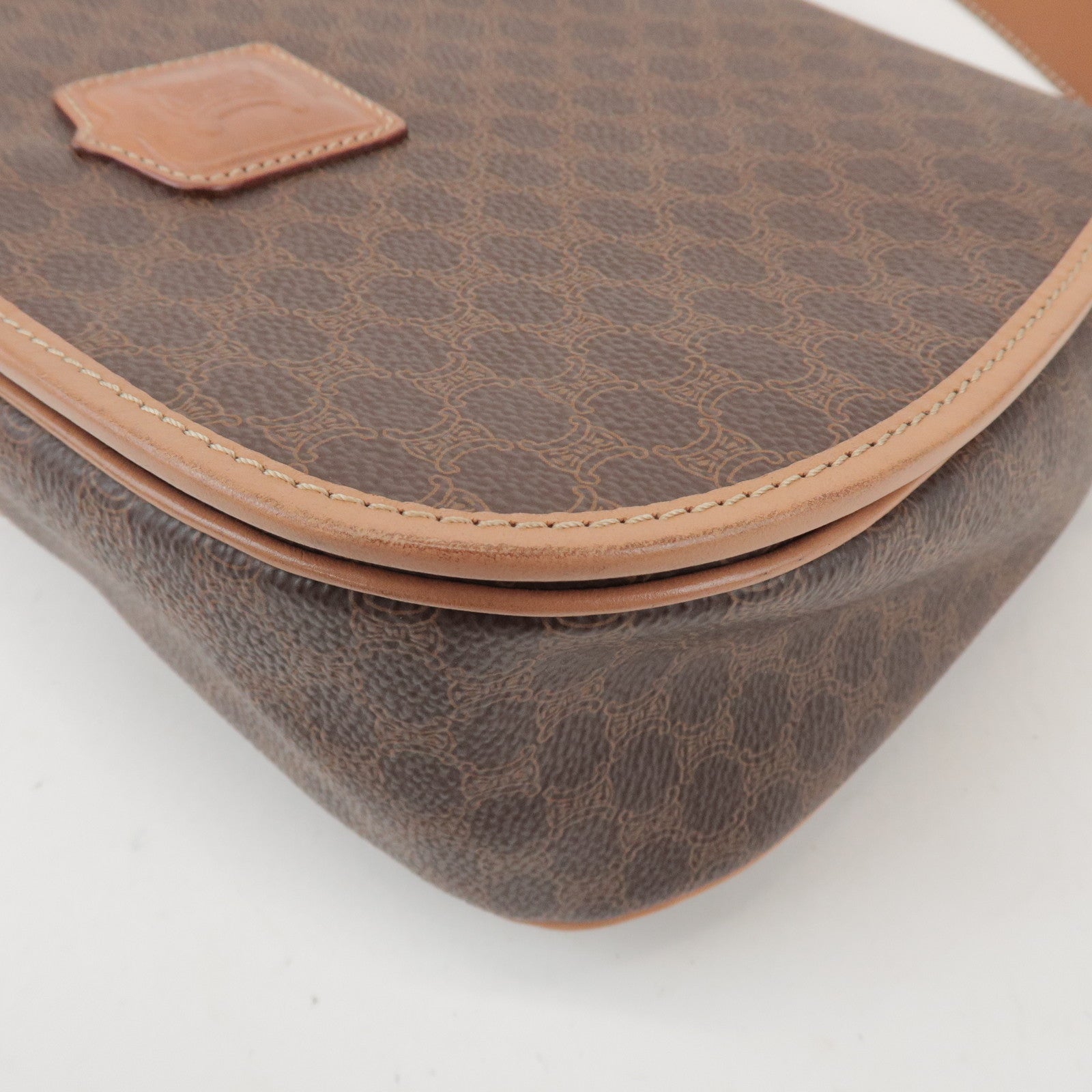 CELINE Macadam PVC Leather Shoulder Bag Crossbody Bag Brown