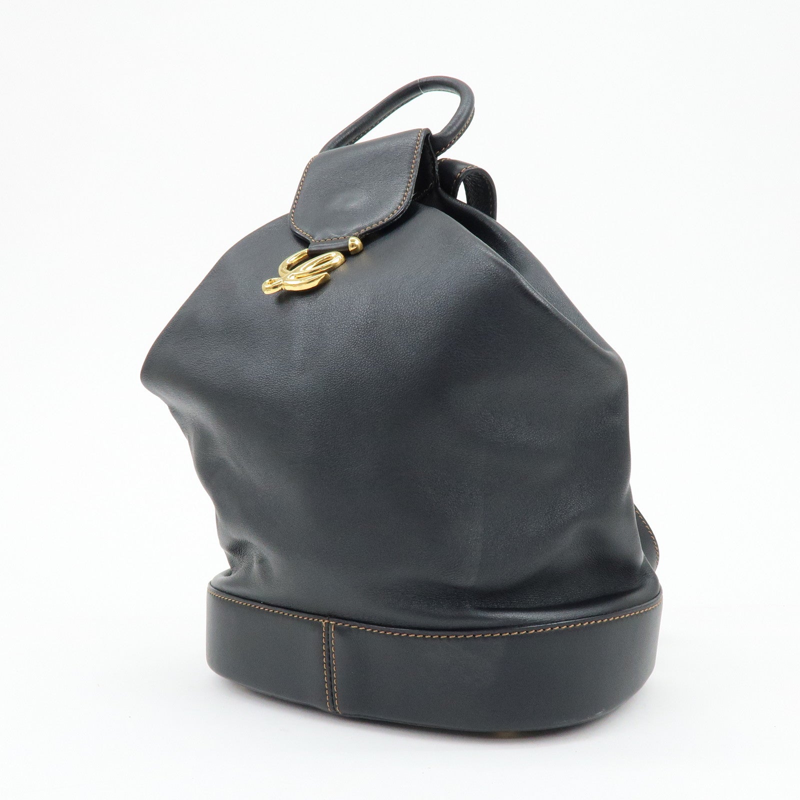 LOEWE Anton Leather Backpack Rucksuck Black