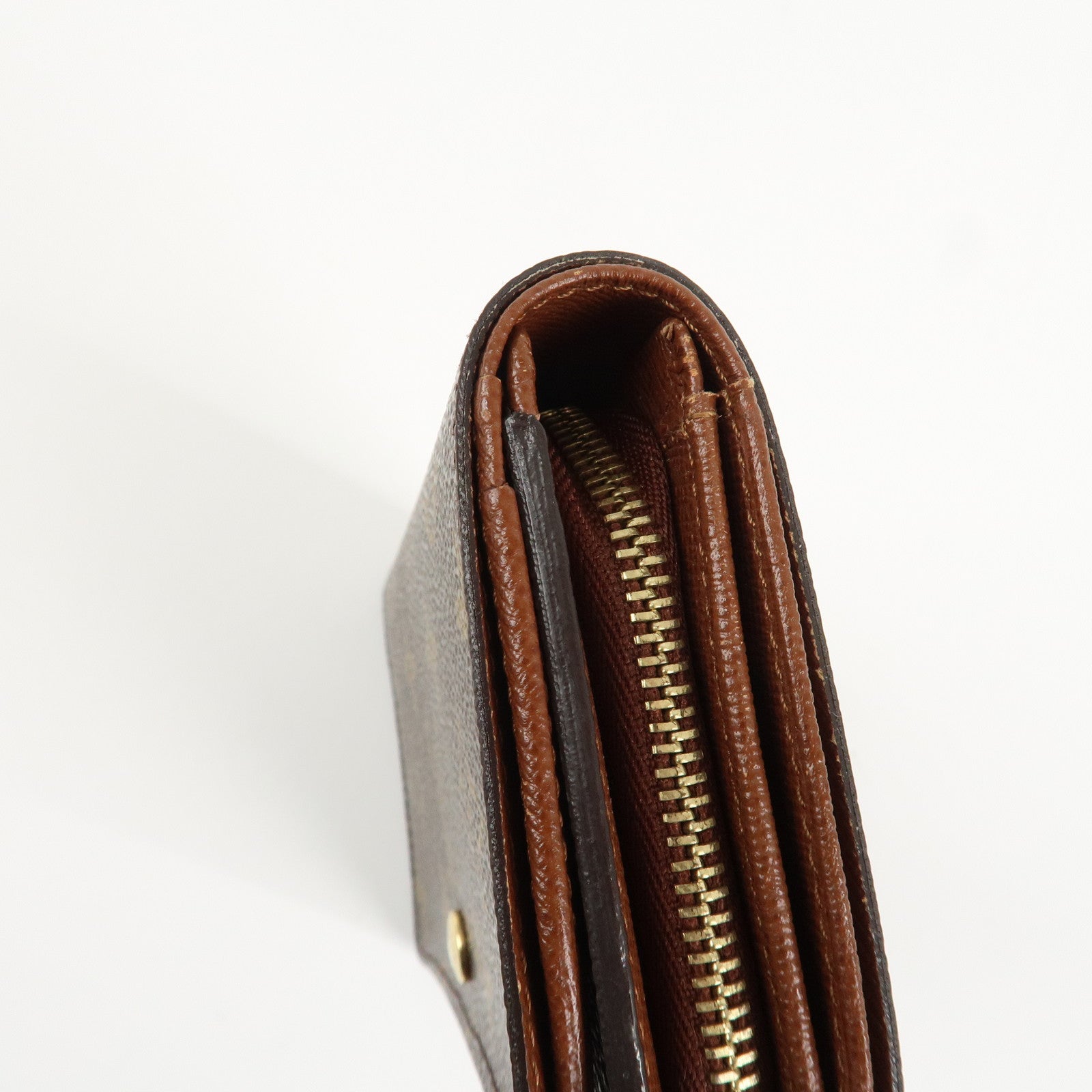 Louis Vuitton Monogram Porte Monnaie Zip Bifold Wallet M61735 Used