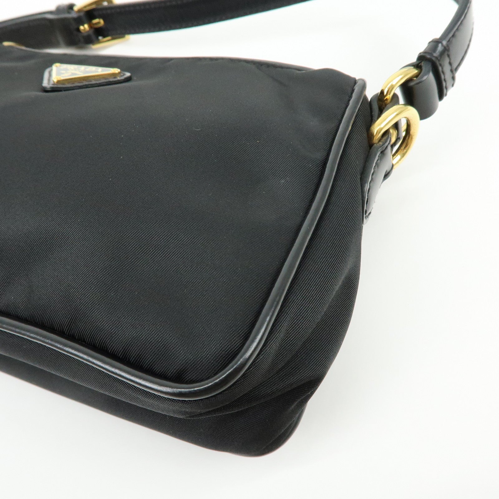 PRADA Triangle Logo Nylon 2Way Bag Hand Bag Shoulder Bag BN1833