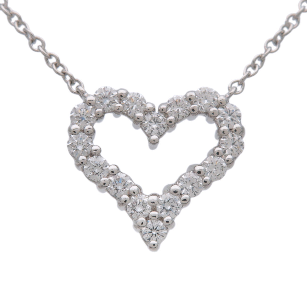 Tiffany & Co Sentimental Heart Diamond Necklace PT950 Platinum