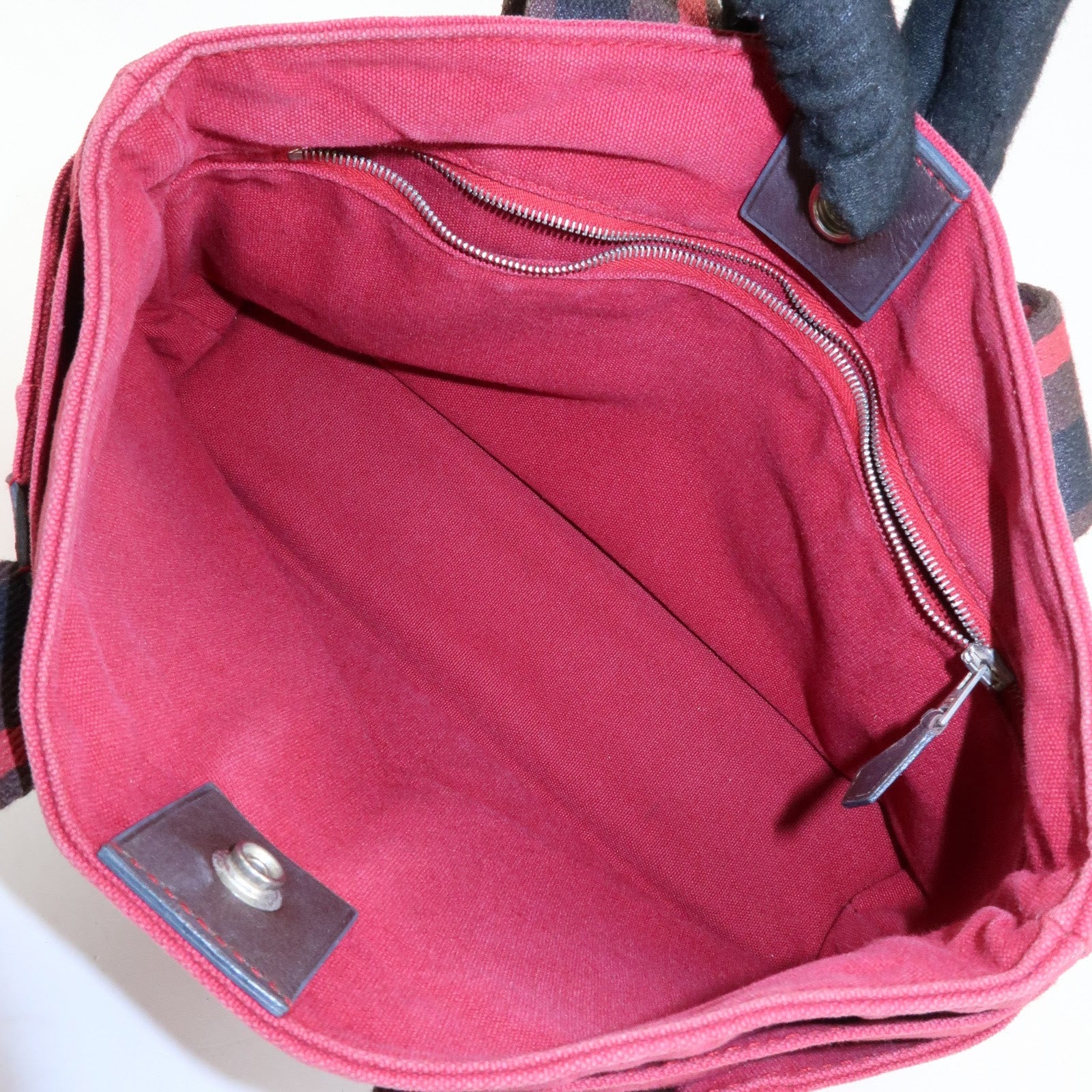 HERMES Troca Horizontal PM Canvas Tote Bag Hand Bag Pink