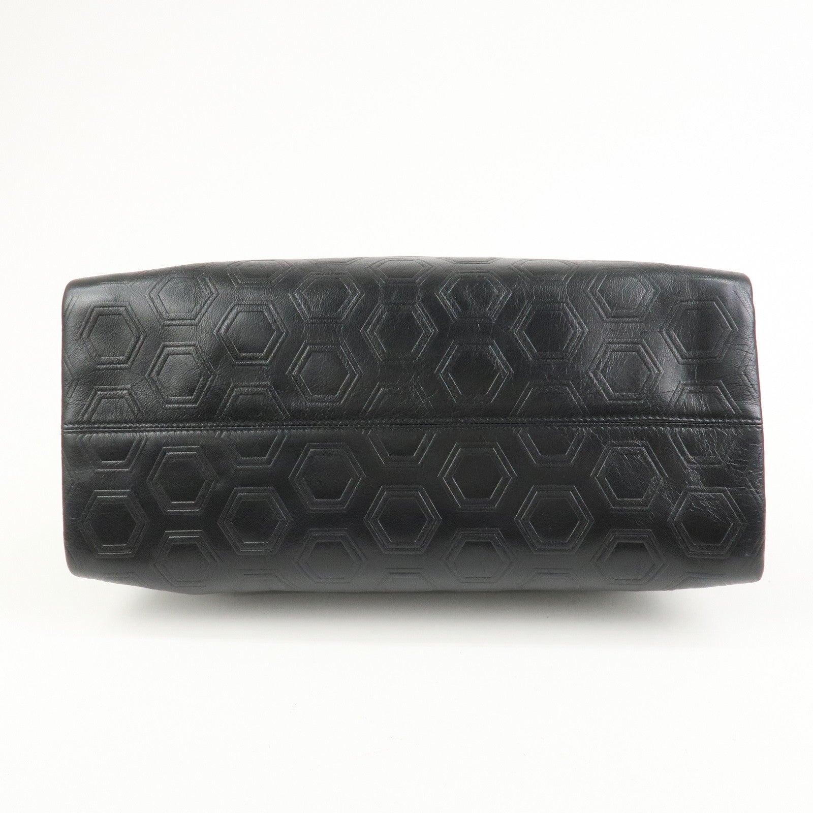 BVLGARI Twist Logo Leather Shoulder Bag Hand Bag Black