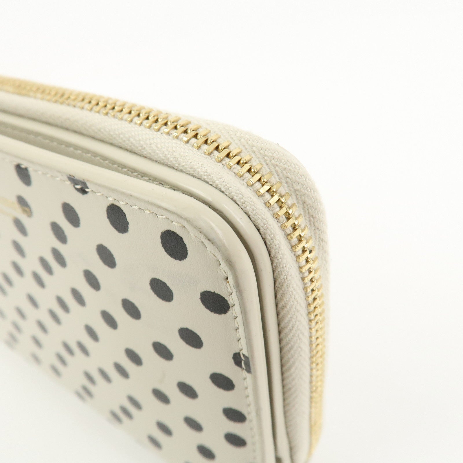 SAINT LAURENT PARIS Dot Print Round Zippy Compact Wallet 562796