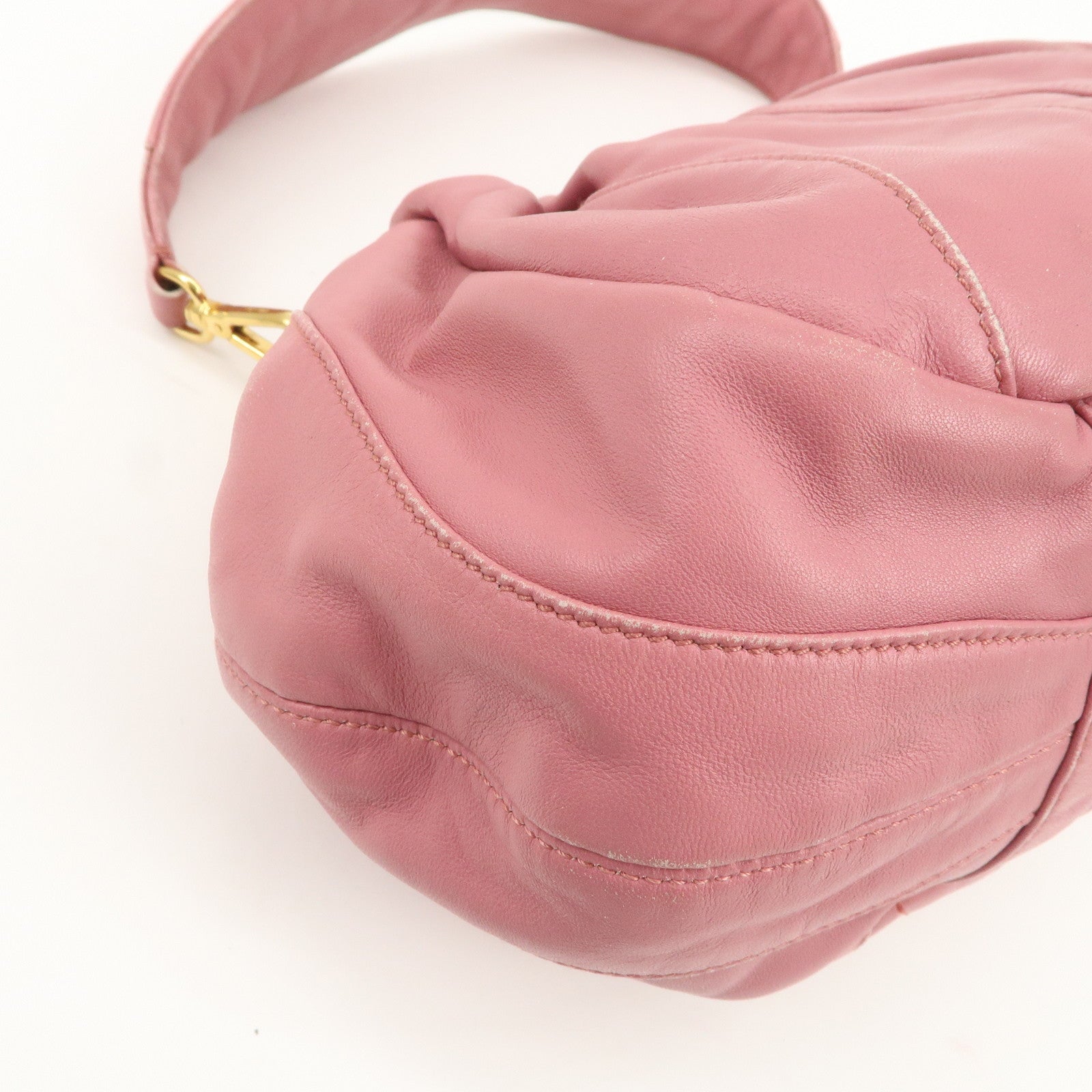 PRADA Leather 2Way Bag Hand Bag Shoulder Bag Pink BN1682