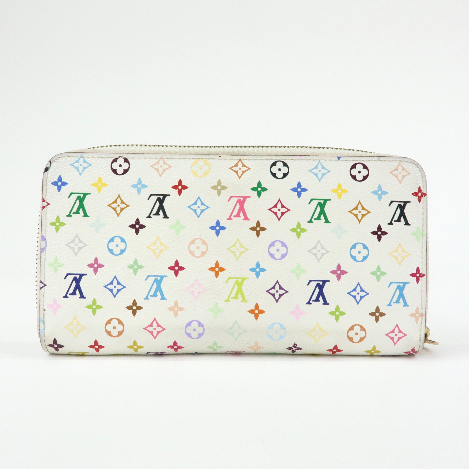 Louis Vuitton Monogram Multicolor Round Zippy Wallet Blanc M60241