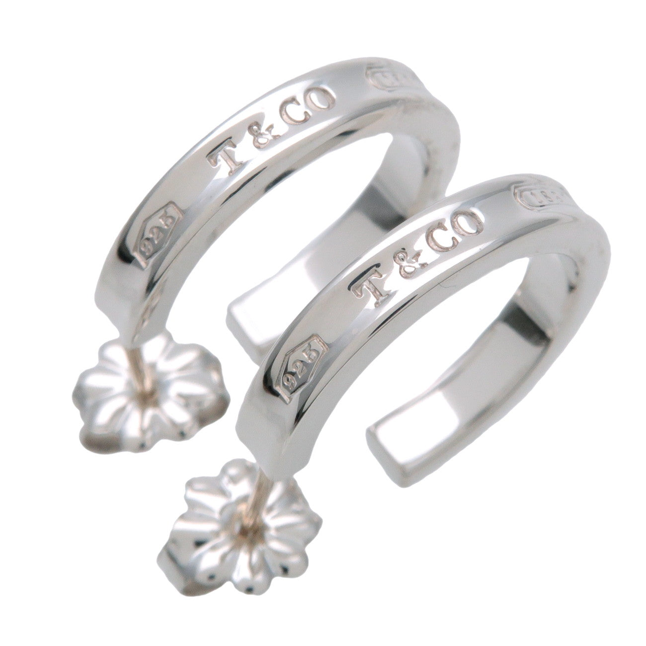 Tiffany & Co 1837 Narrow Hoop Small Earrings SV925 Silver