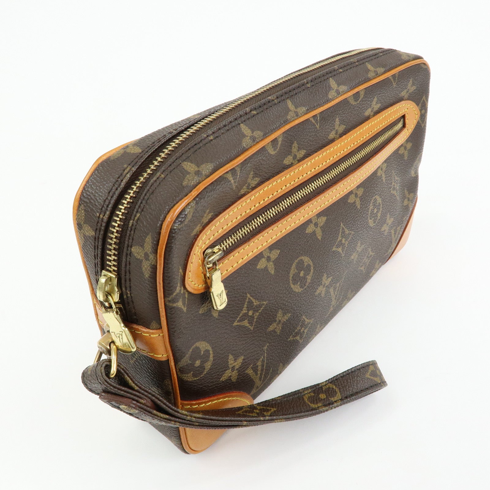 Louis Vuitton Monogram Marly Dragonne GM Clutch Bag Brown M51825
