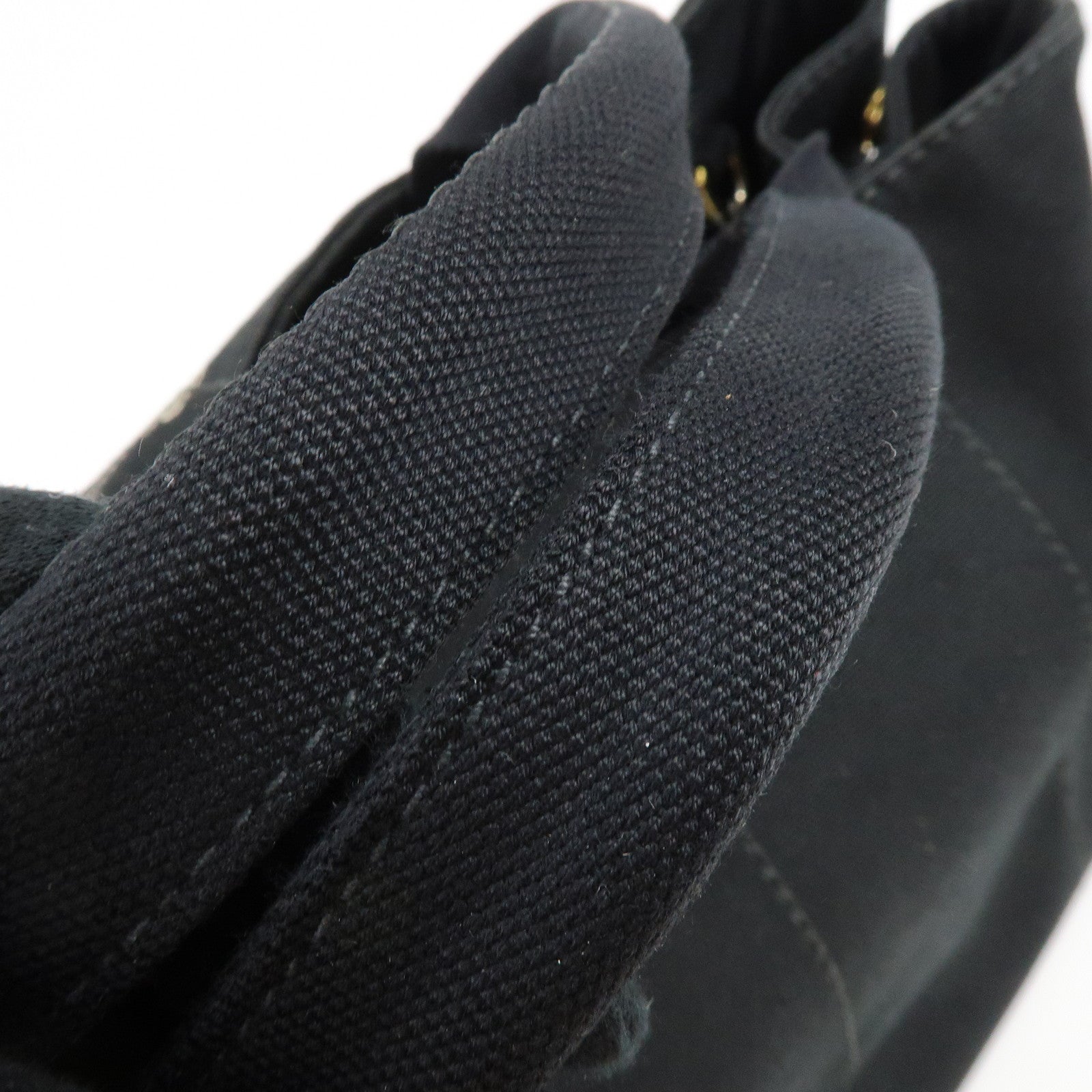 PRADA Logo Canapa Canvas 2Way Bag Tote Bag Hand Bag Black B1877G