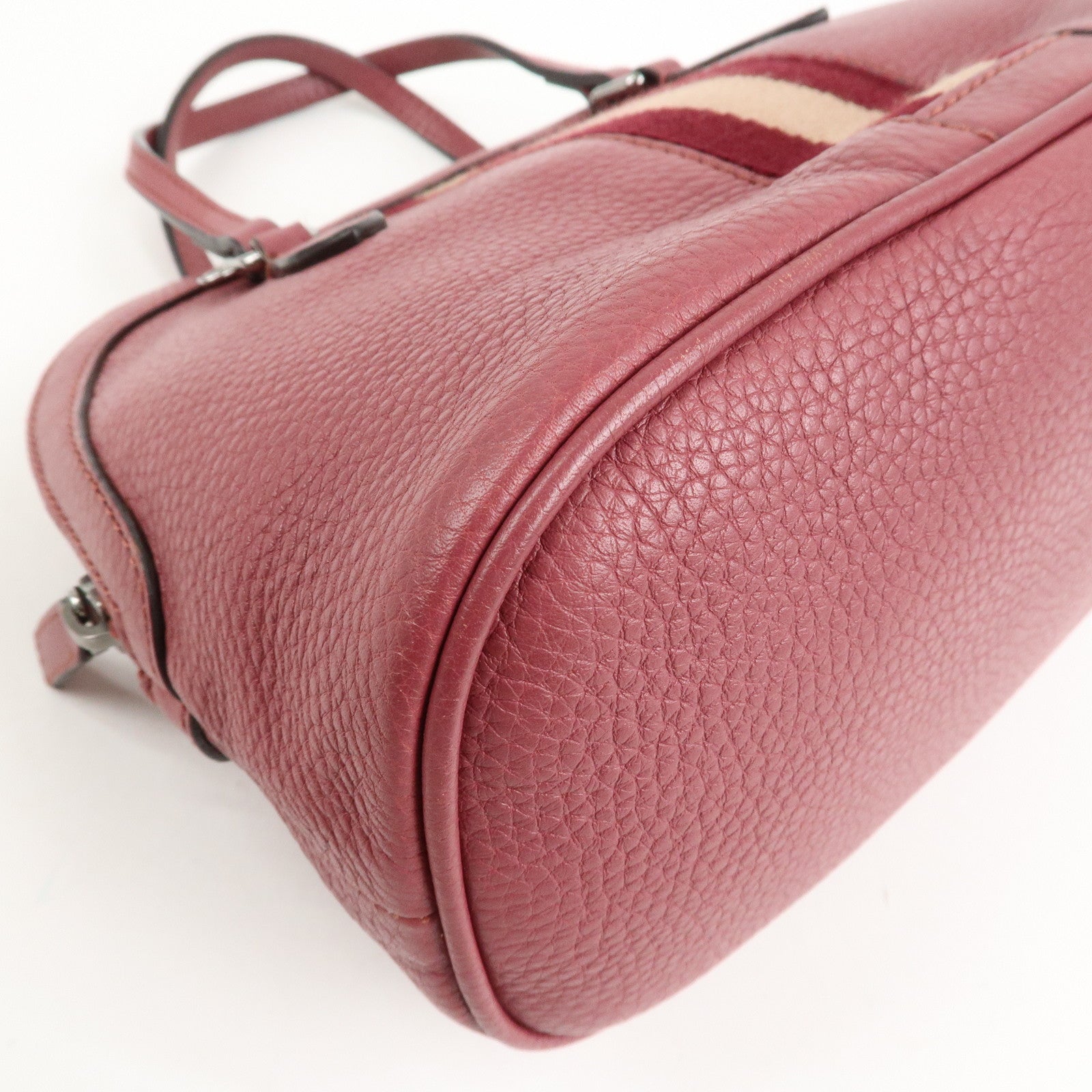 GUCCI Sherry Leather 2Way Bag Hand Bag Pink Beige 341504 Used