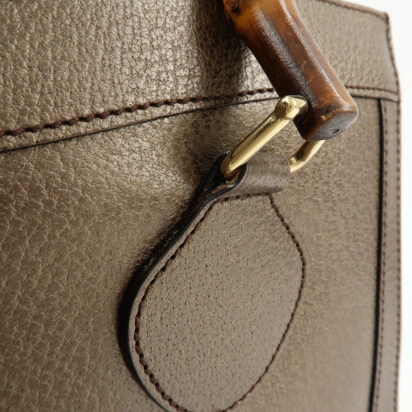 GUCCI Calf Leather Tote Bag Hand Bag Brown 002・1998・0260