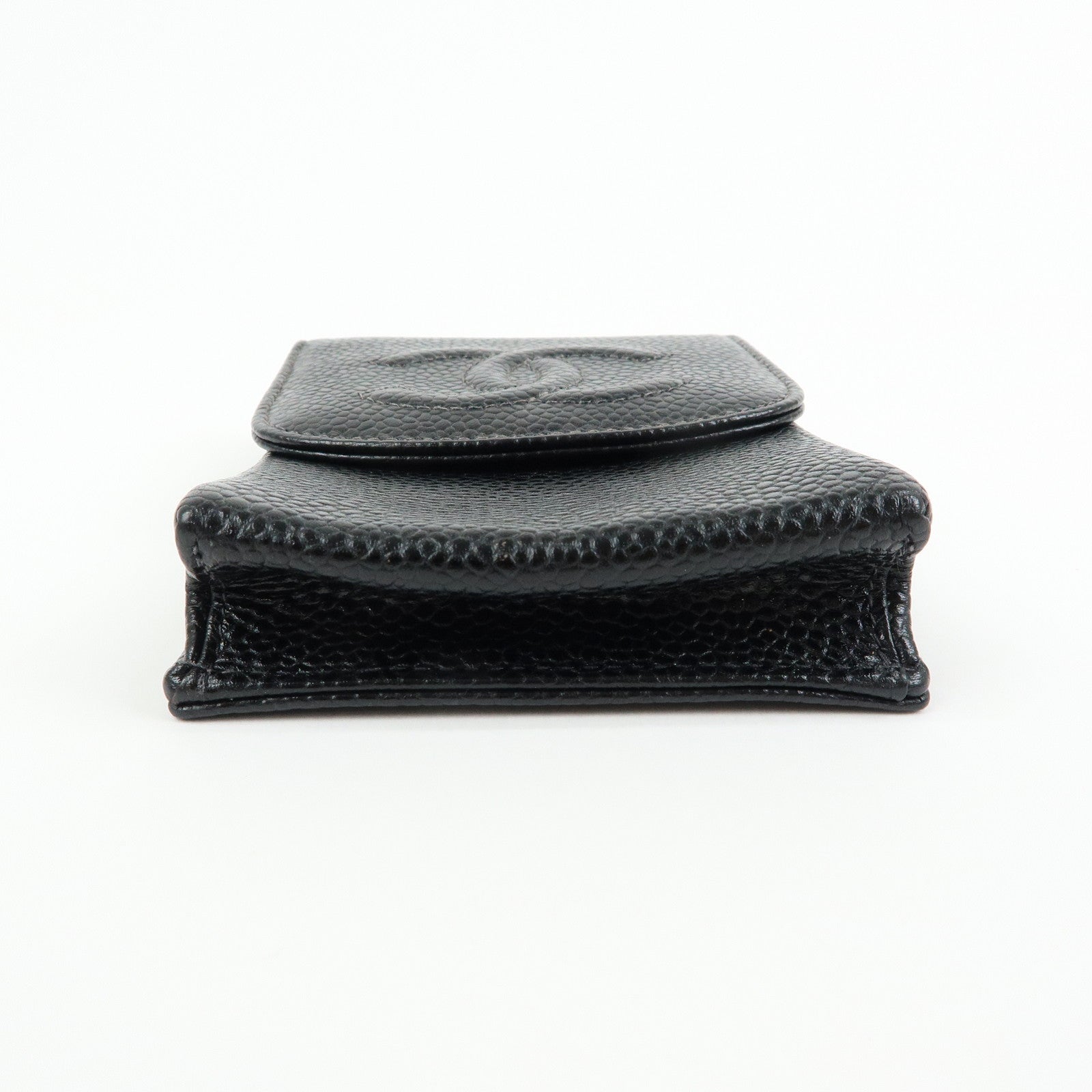 CHANEL COCO Mark Caviarskin Cigarette Case Black