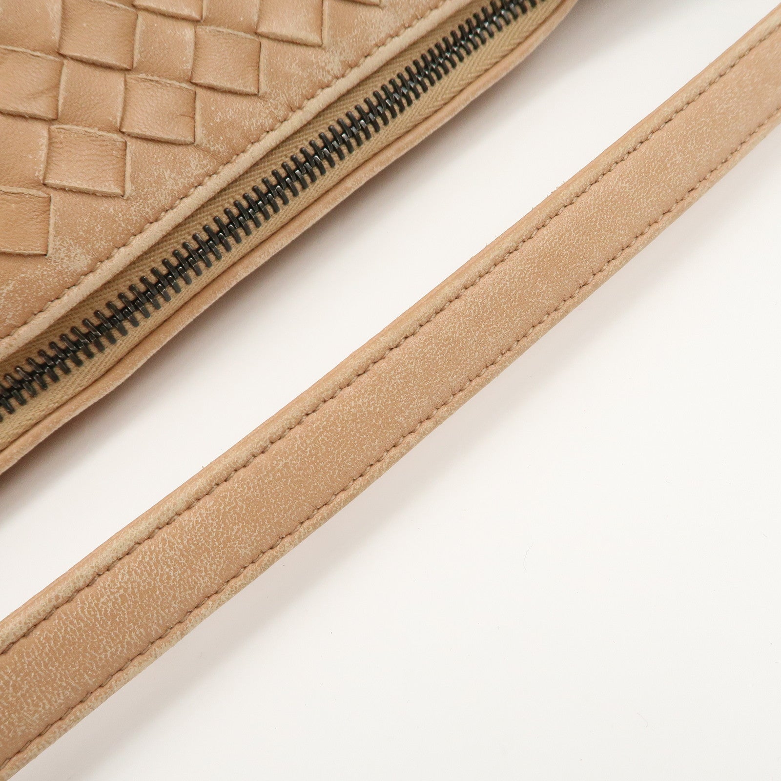 BOTTEGA VENETA Intrecciato Leather Shoulder Bag Hand Bag Pink Used