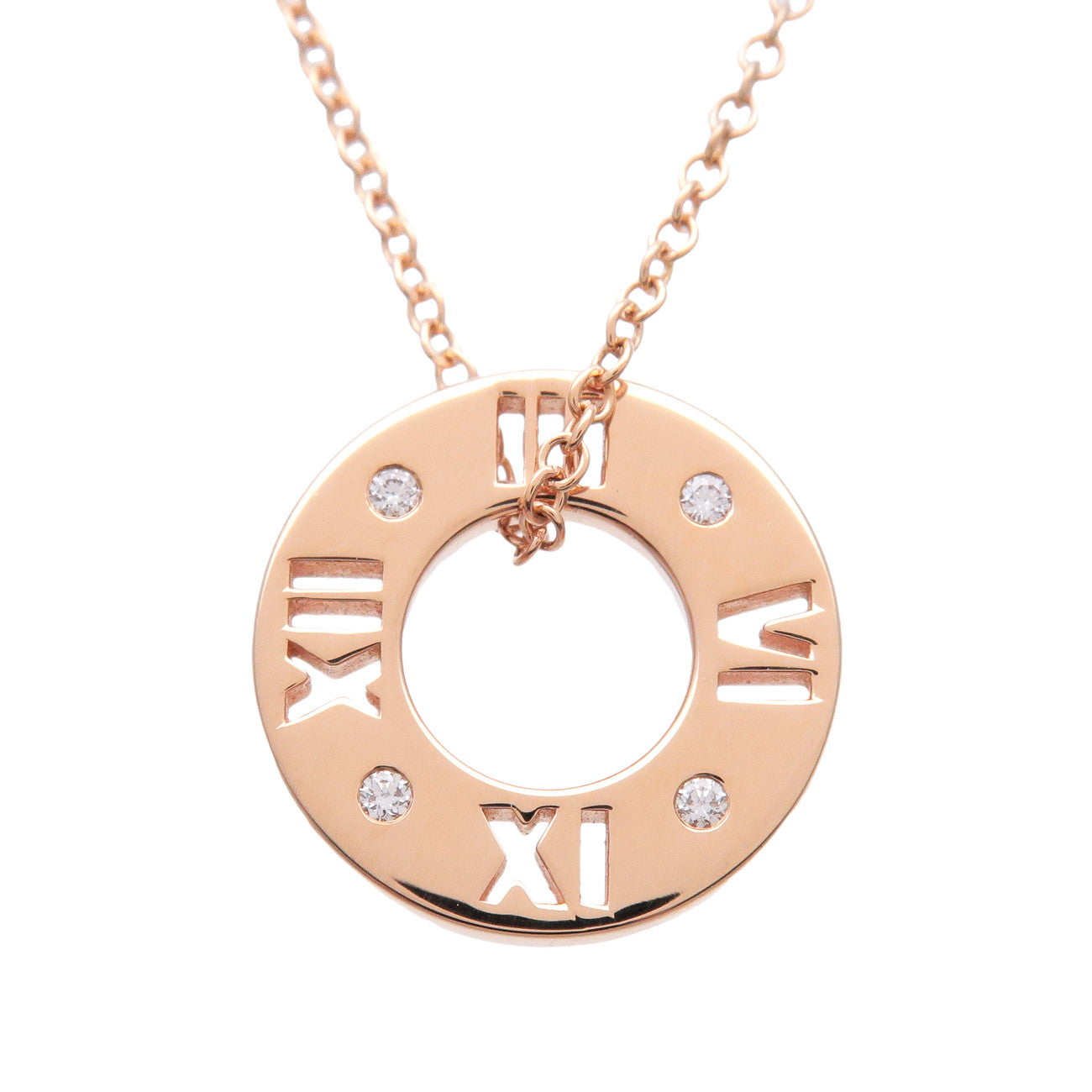 Tiffany & Co Atlas 4P Diamond Necklace K18 750PG Rose Gold