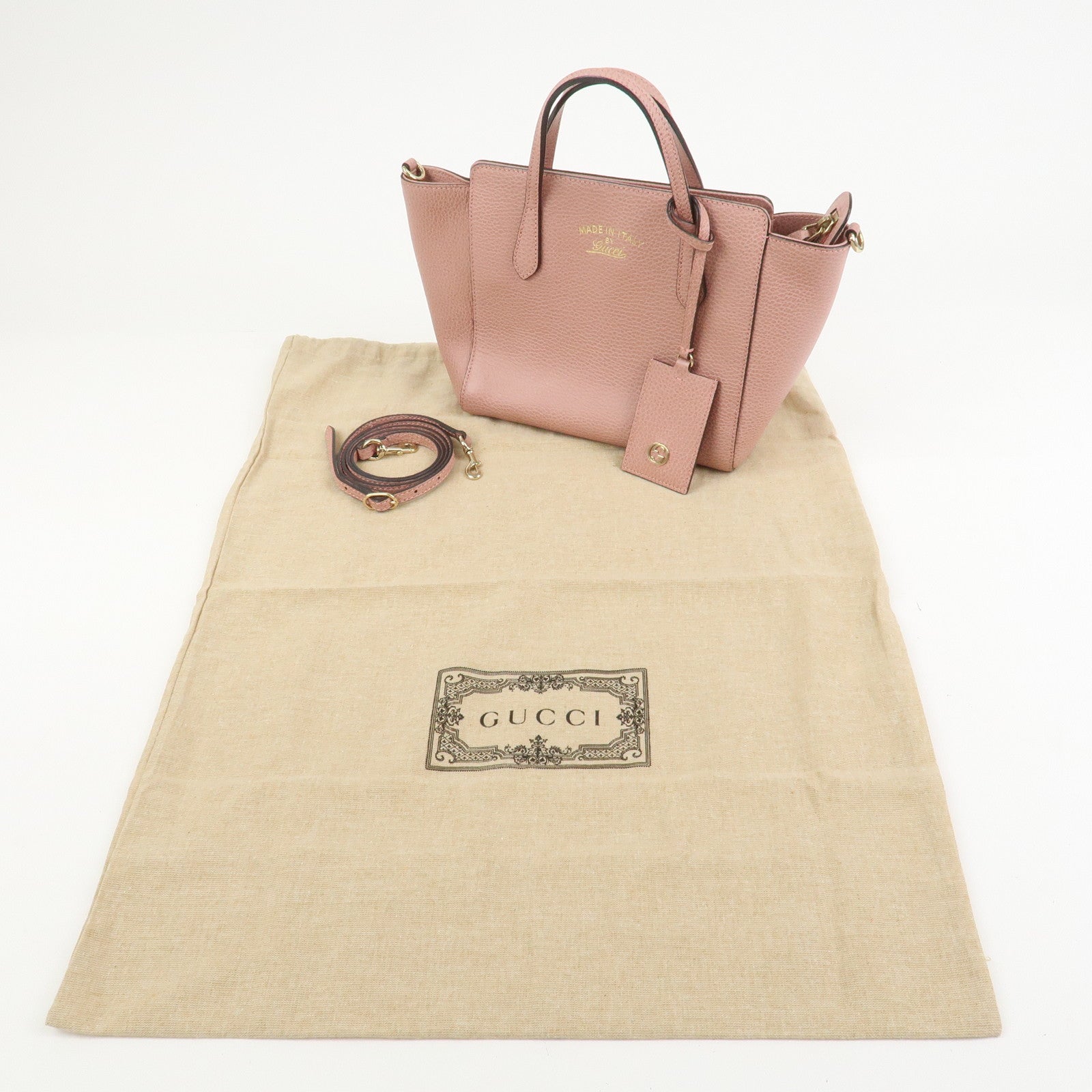 GUCCI Swing Mini 2Way Bag Hand Bag Shoulder Bag Pink 368827