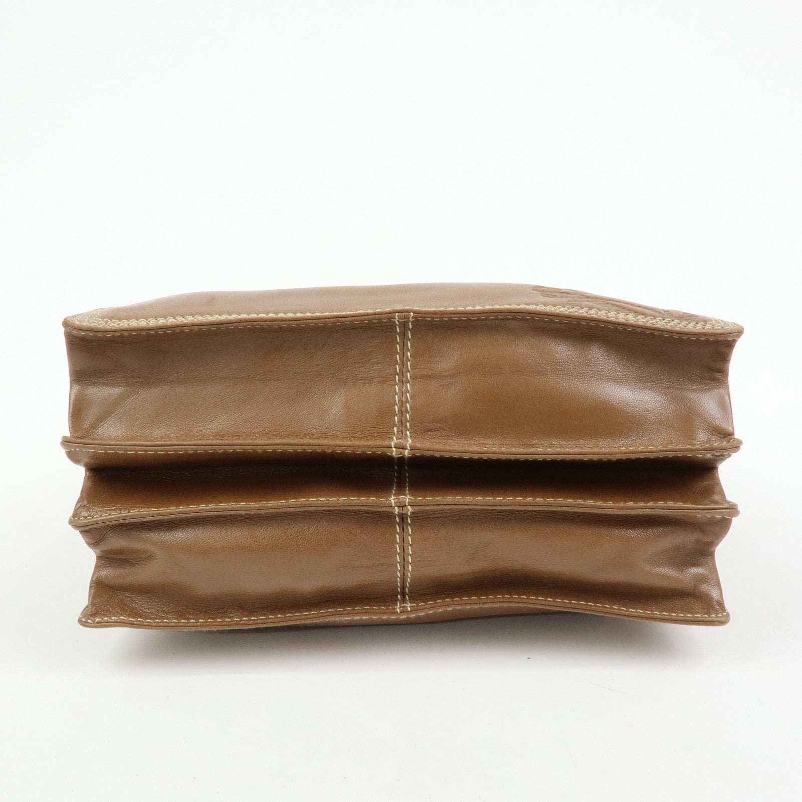 LOEWE Anagram Nappa Leather Shoulder Bag Hand Bag Brown
