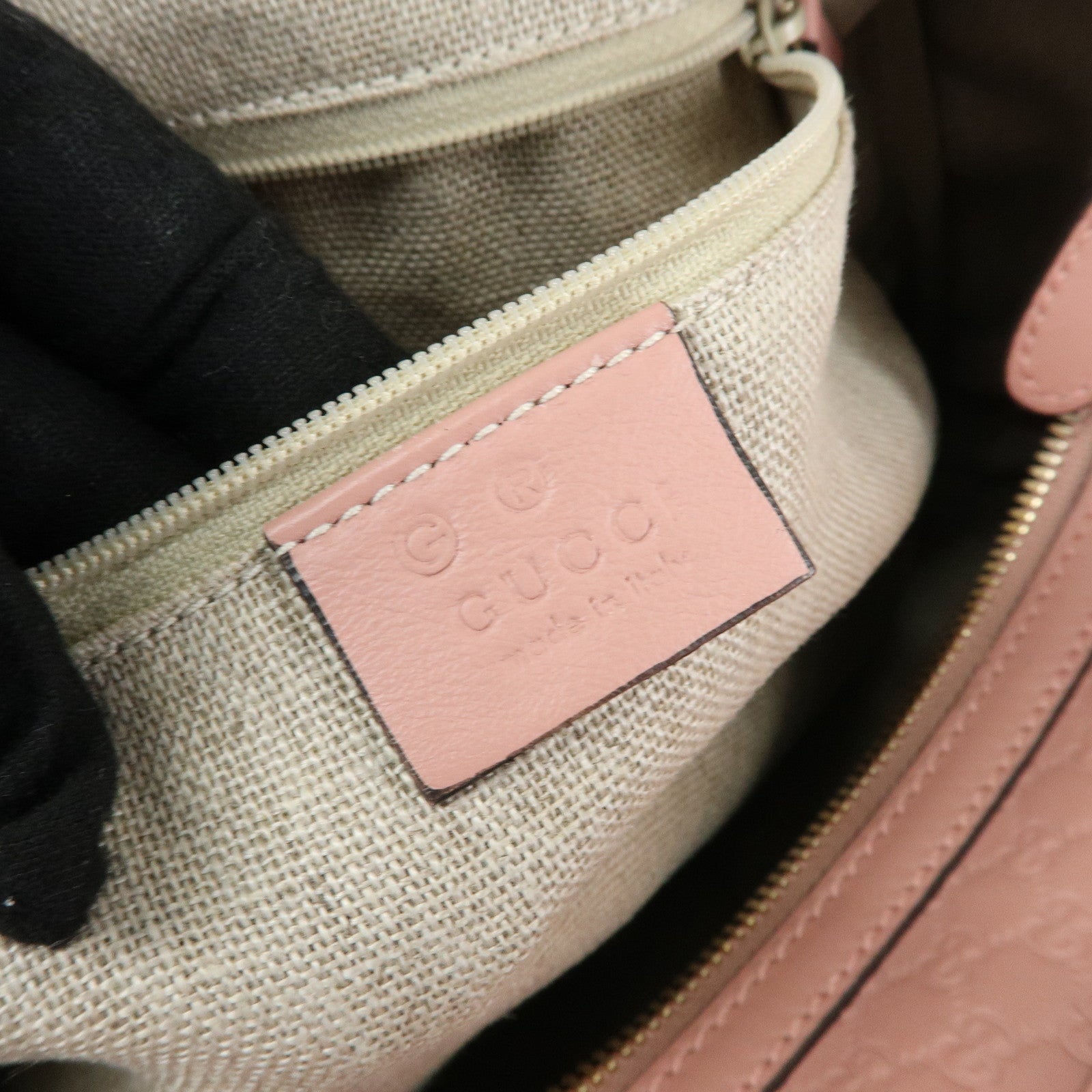 GUCCI Micro Guccissima 2Way Boston Hand Shoulder Bag Pink 449646
