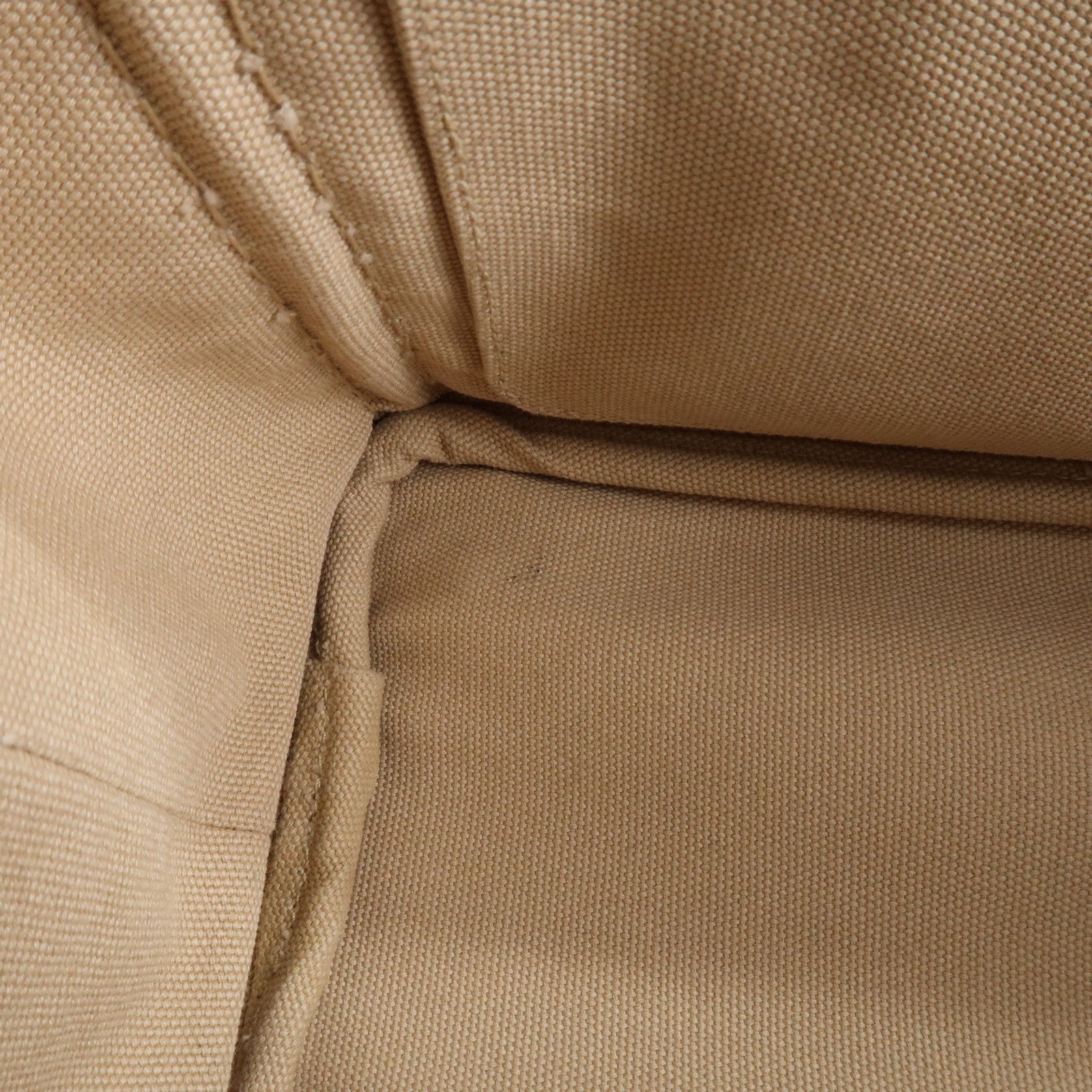 PRADA Logo Canapa Mini Canvas Tote Bag Hand Bag Beige 1BG439 Used