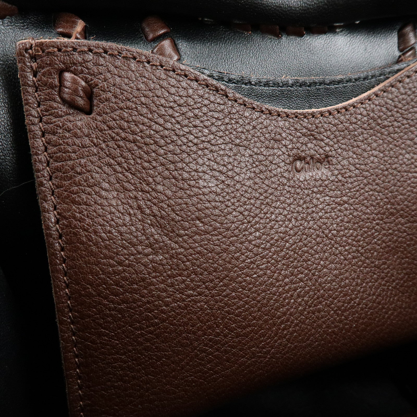 Chloe Mony Leather 2Way Bag Shoulder Bag Hand Bag Brown