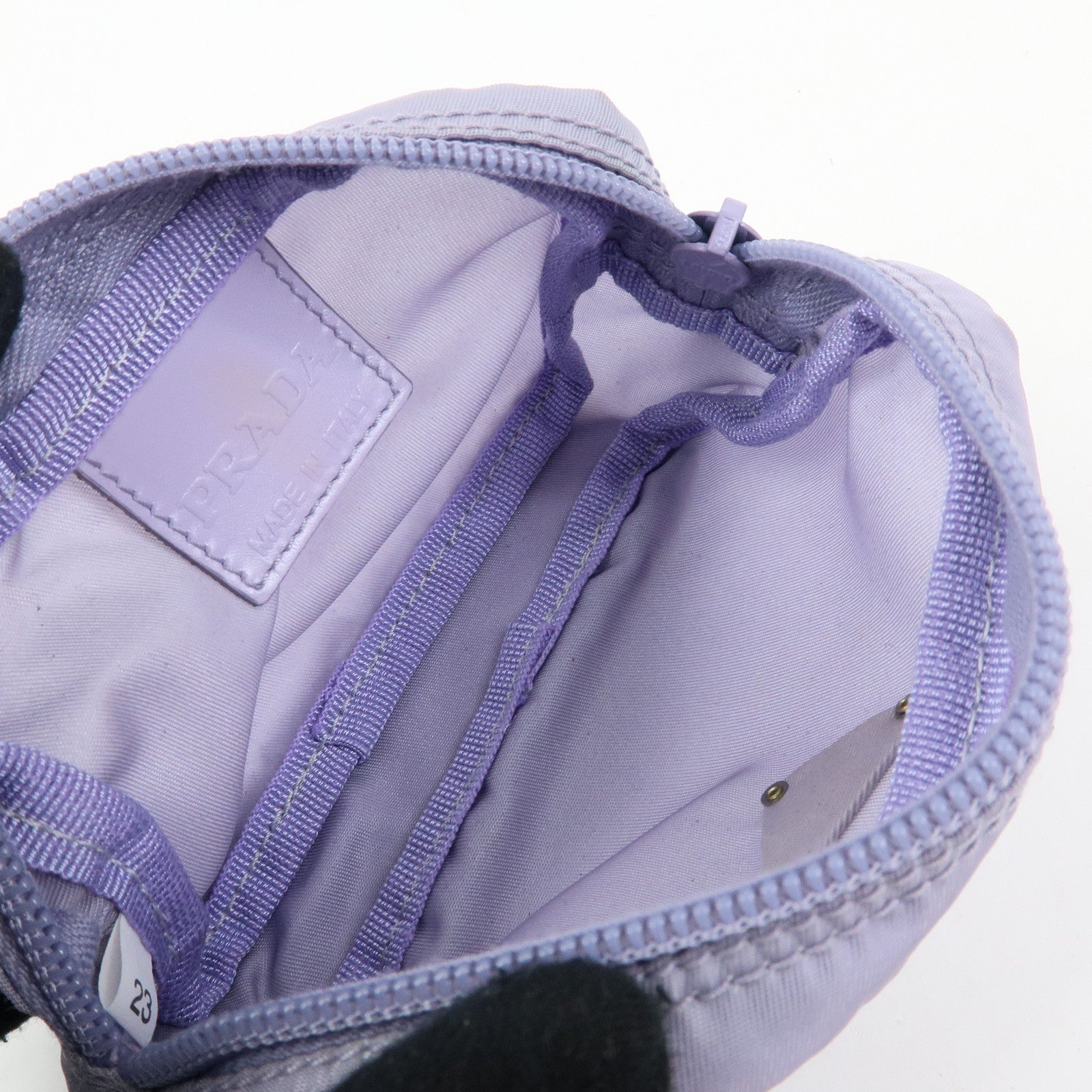 PRADA Triangle Logo Set of 3 Nylon Leather Pouch Pink Purple