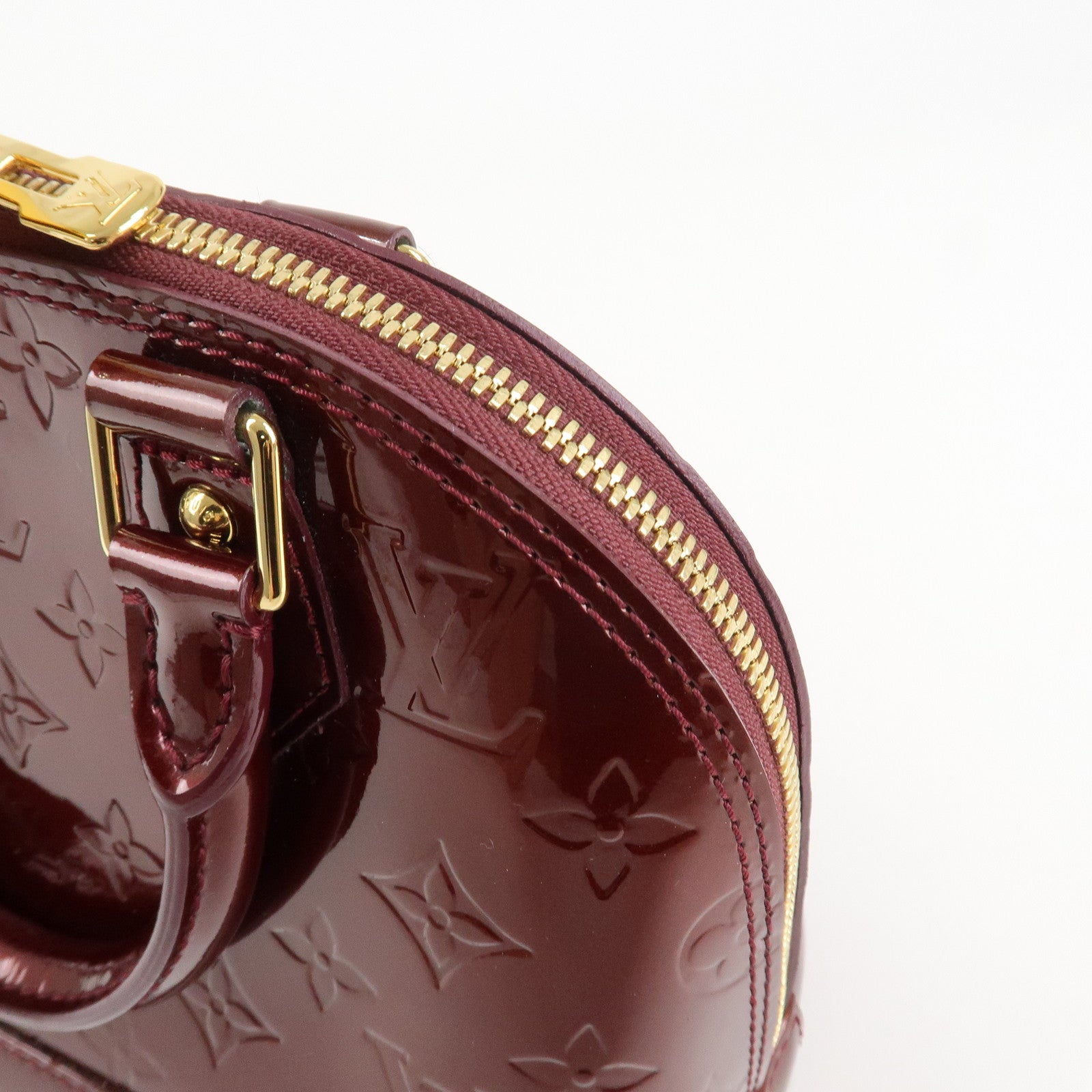 Louis Vuitton Monogram Vernis Alma BB 2Way Hand Bag Rouge M91676 Used