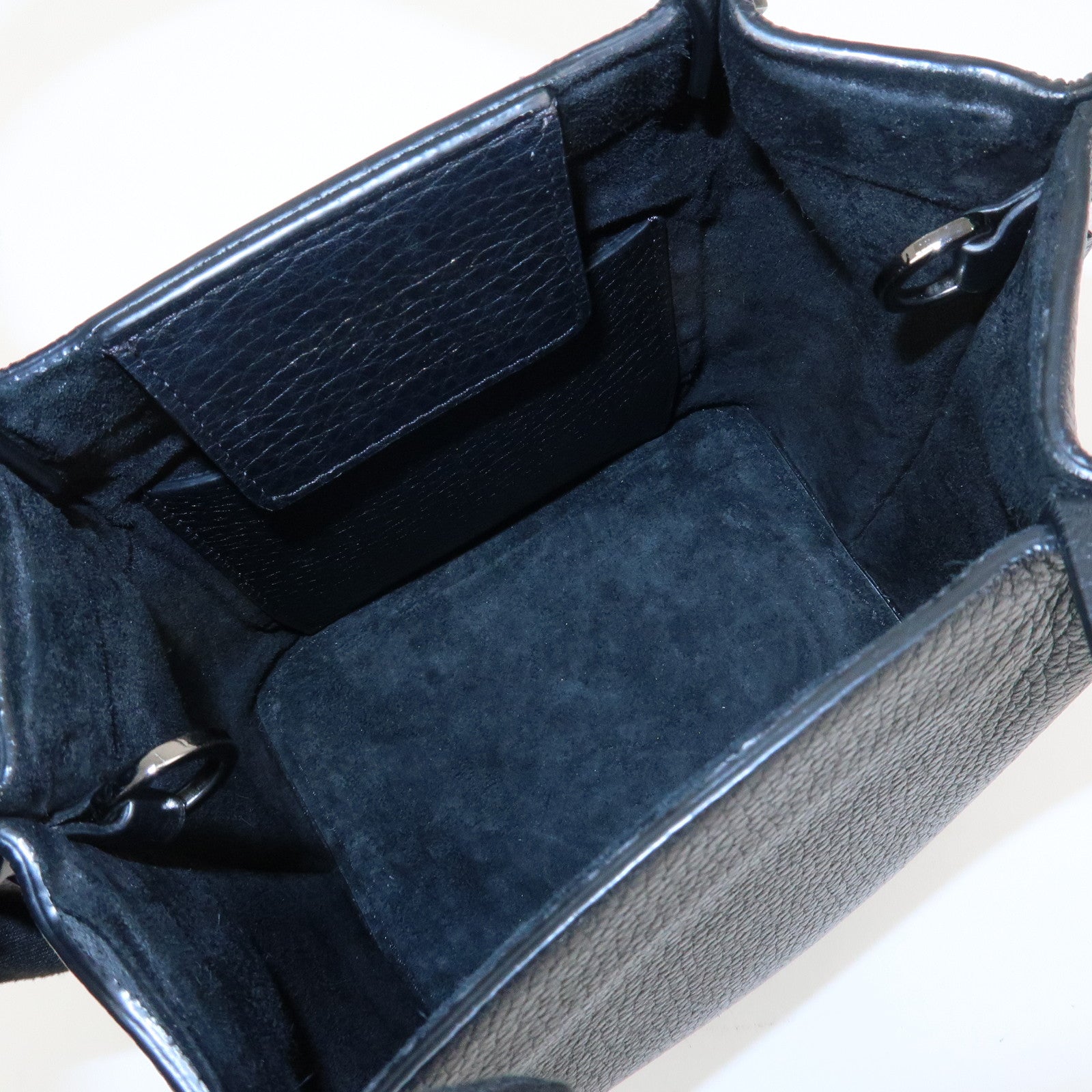 VALENTINO Rock Studs Grained Calf Leather 2Way Bag Hand Bag Black