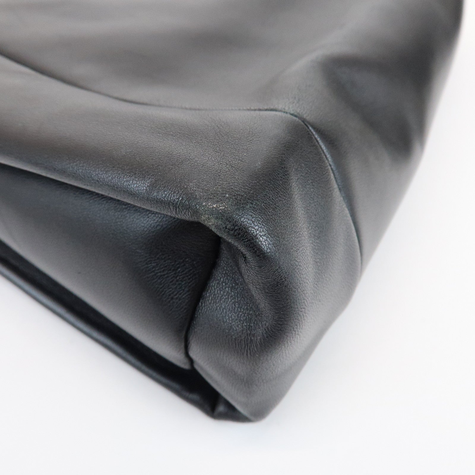 LOEWE Anagram Logo Nappa Leather Chain Shoulder Bag Hand Bag Black