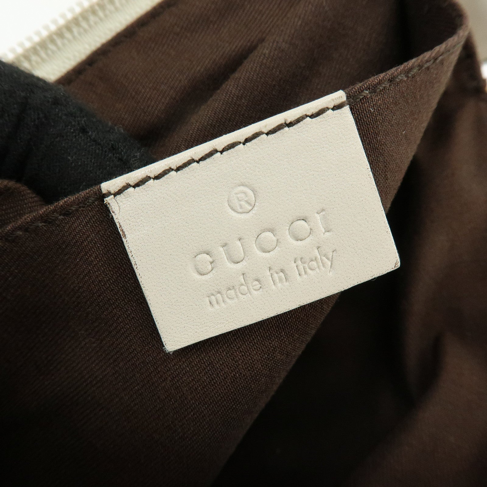 GUCCI GG Canvas Leather Shoulder Crossbody Bag Brown Ivory 147671