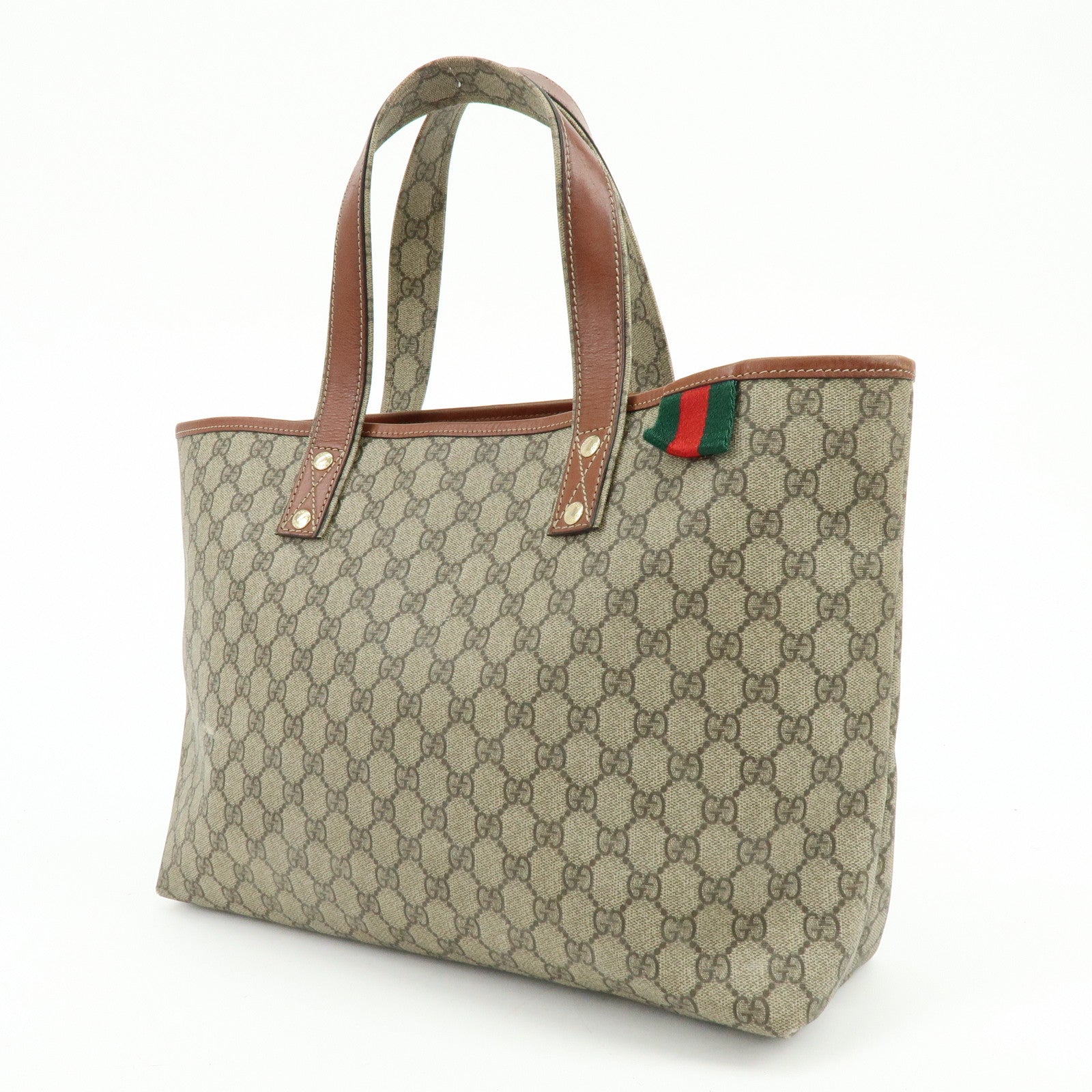 GUCCI GG Supreme Leather Sherry Tote Bag Shoulder Bag 211134