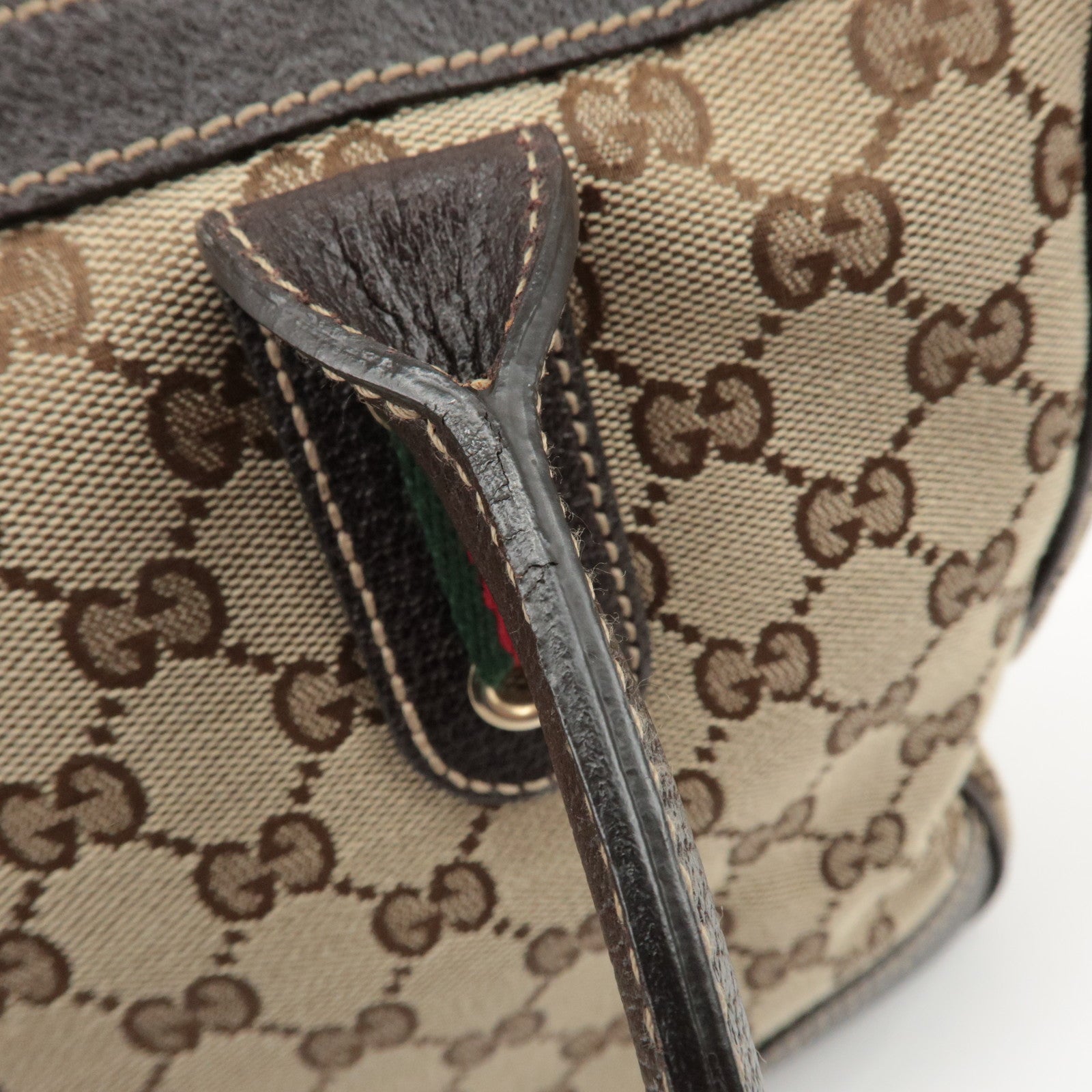 GUCCI Princy Sherry GG Canvas Leather Tote Bag Beige 177052 Used