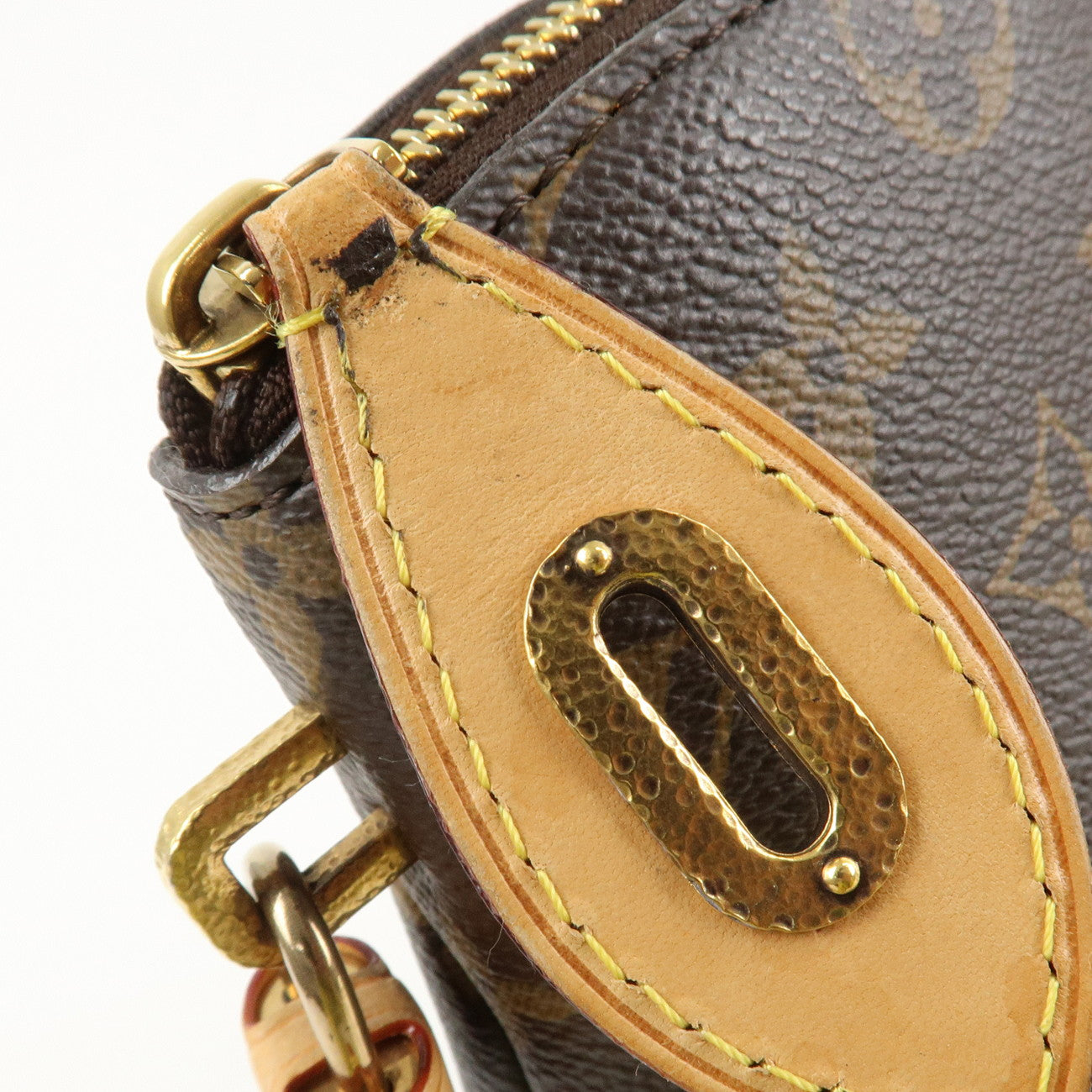 Louis Vuitton Monogram LockIt Chain Hand Bag Brown M40989 Used