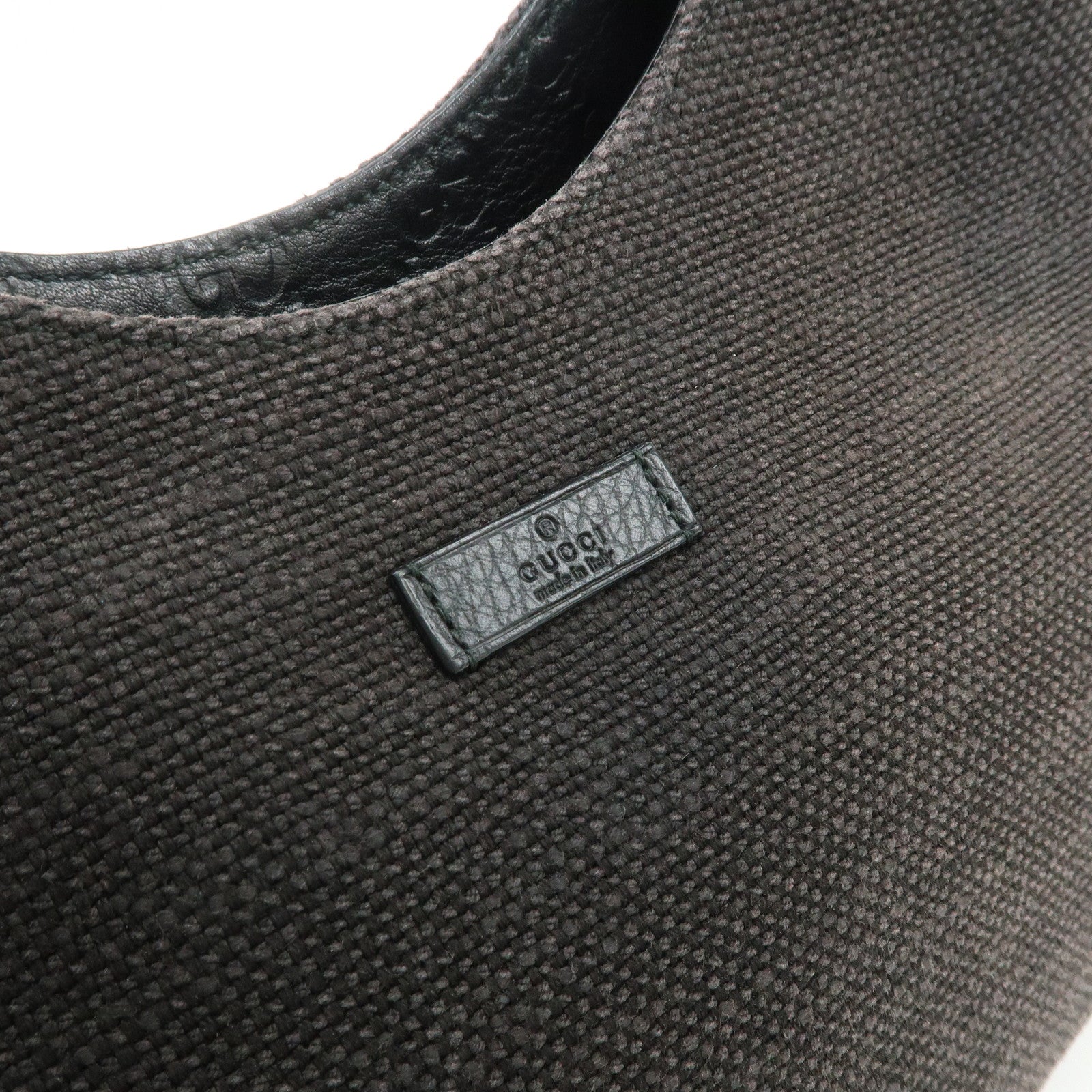 GUCCI Guccissima Leather Canvas Shoulder Bag Hand Bag Brown 257265