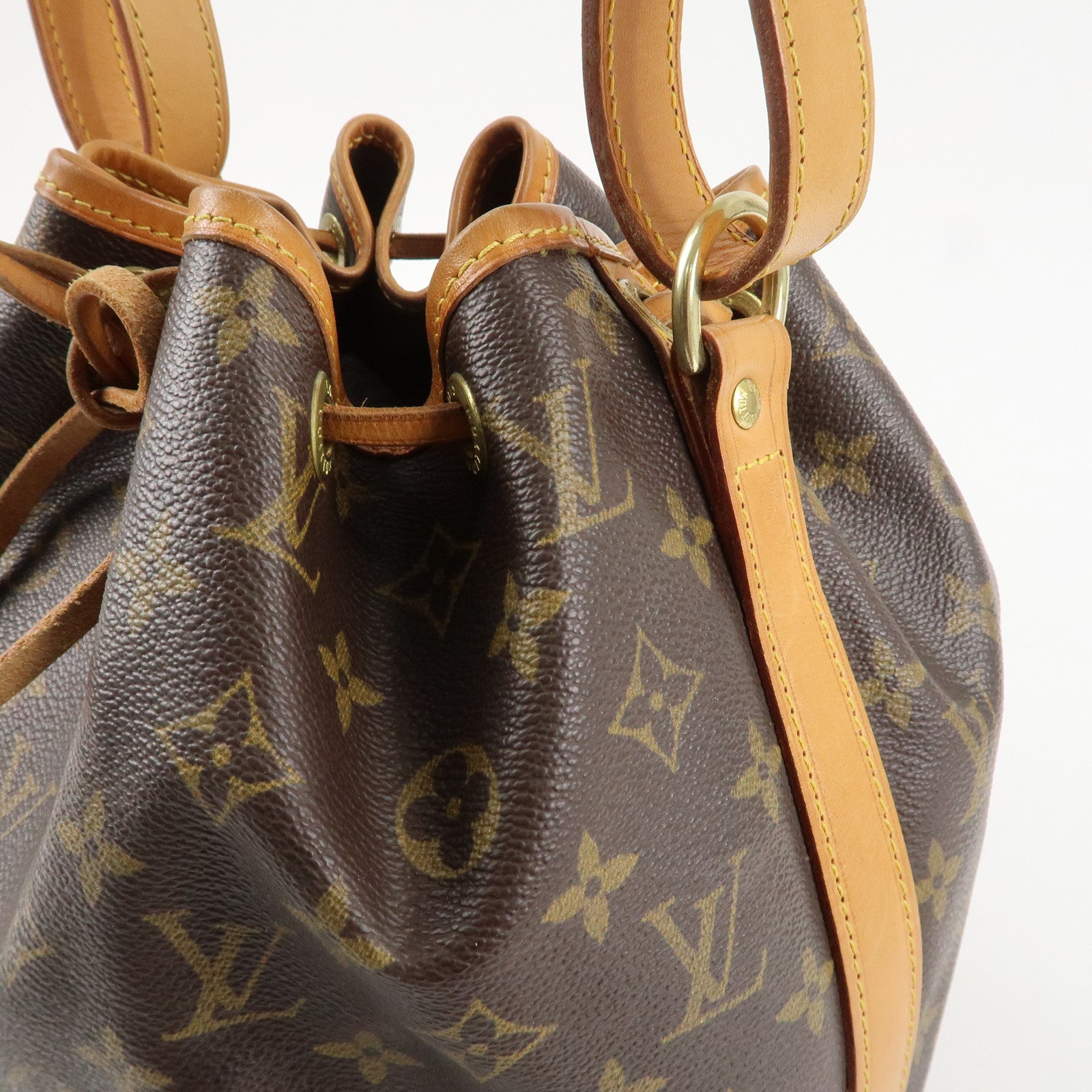 Louis Vuitton Monogram Canvas Petit Noe Shoulder Bag Brown M42226 Used