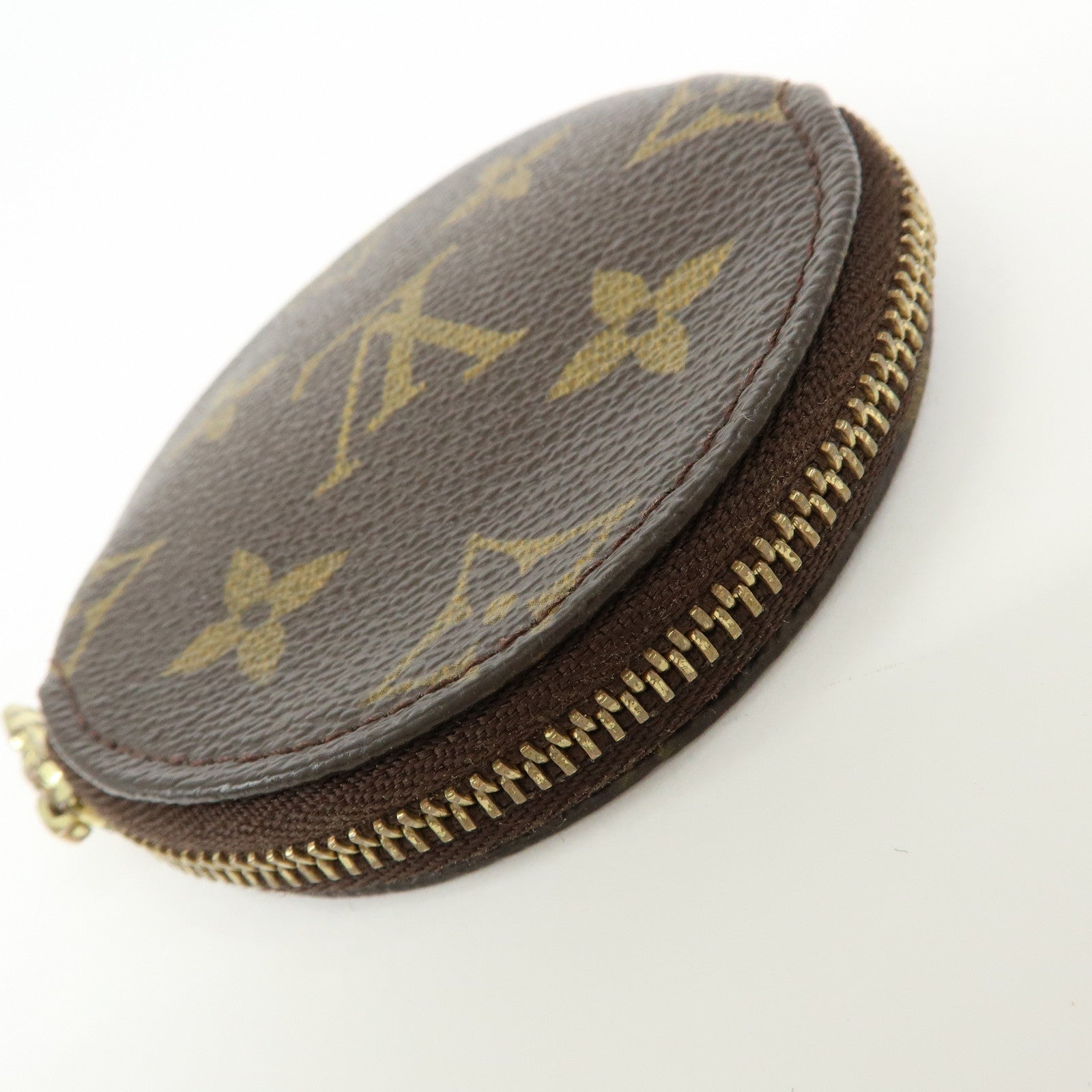 Louis Vuitton Monogram Porte Monnaie Rond Coin Case Brown M61926