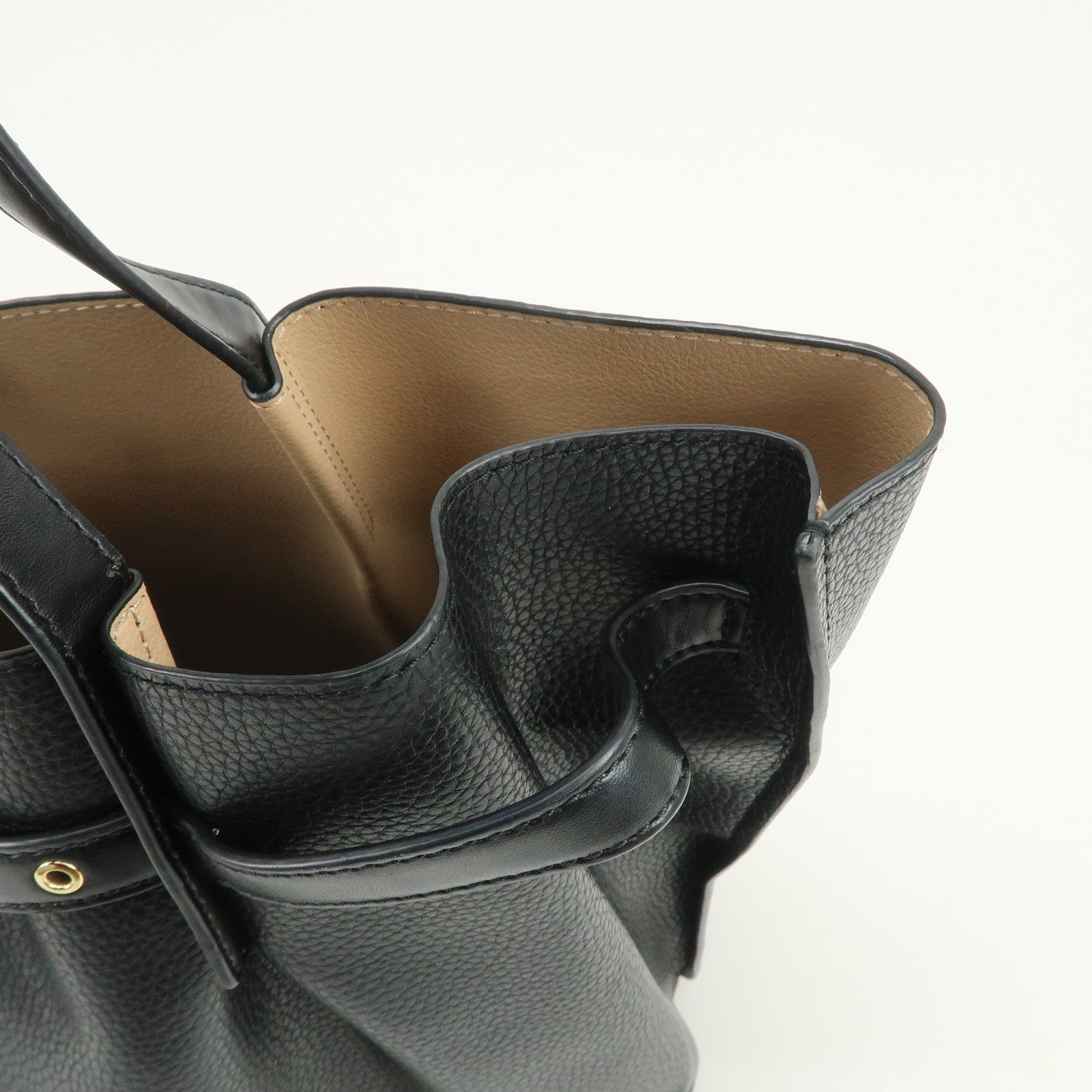 MICHAEL KORS Logo Leather Shoulder Bag Hand Bag Black